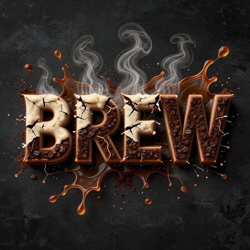 Creative design of the word brew with coffee effects Premium Stock Photo - stock photo