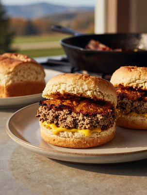 Livermush Sandwich Crispy Fried Outdoor Picnic - stock photo
