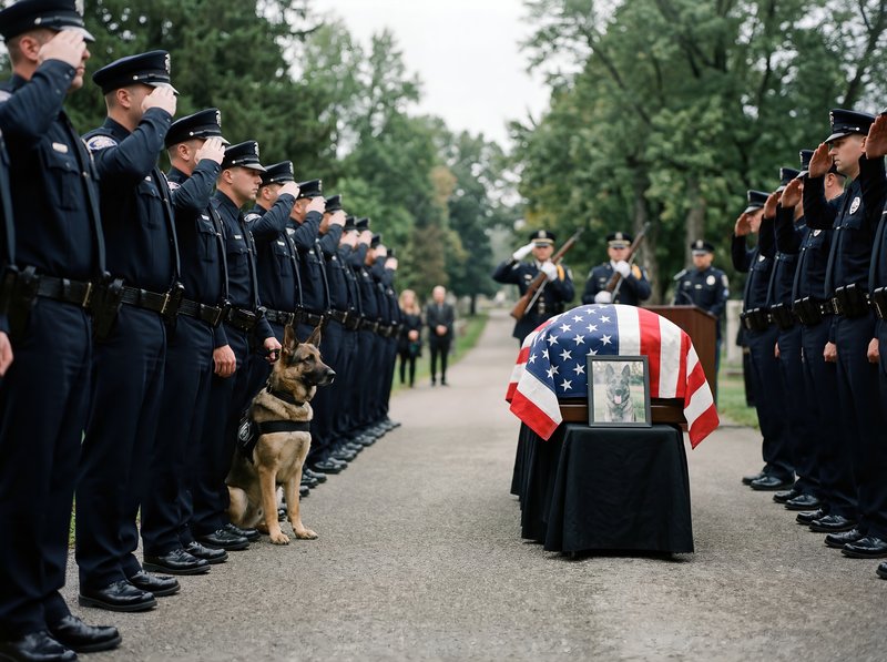 Ceremony honors fallen officer with salute and tribute Premium Stock Photo - stock photo