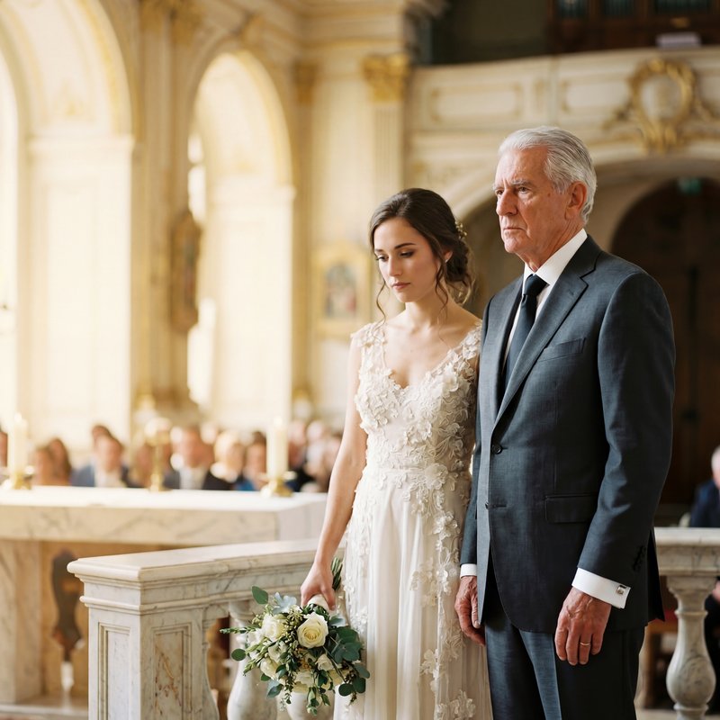 Couple stands together during wedding ceremony in historic venue Premium Stock Photo - stock photo