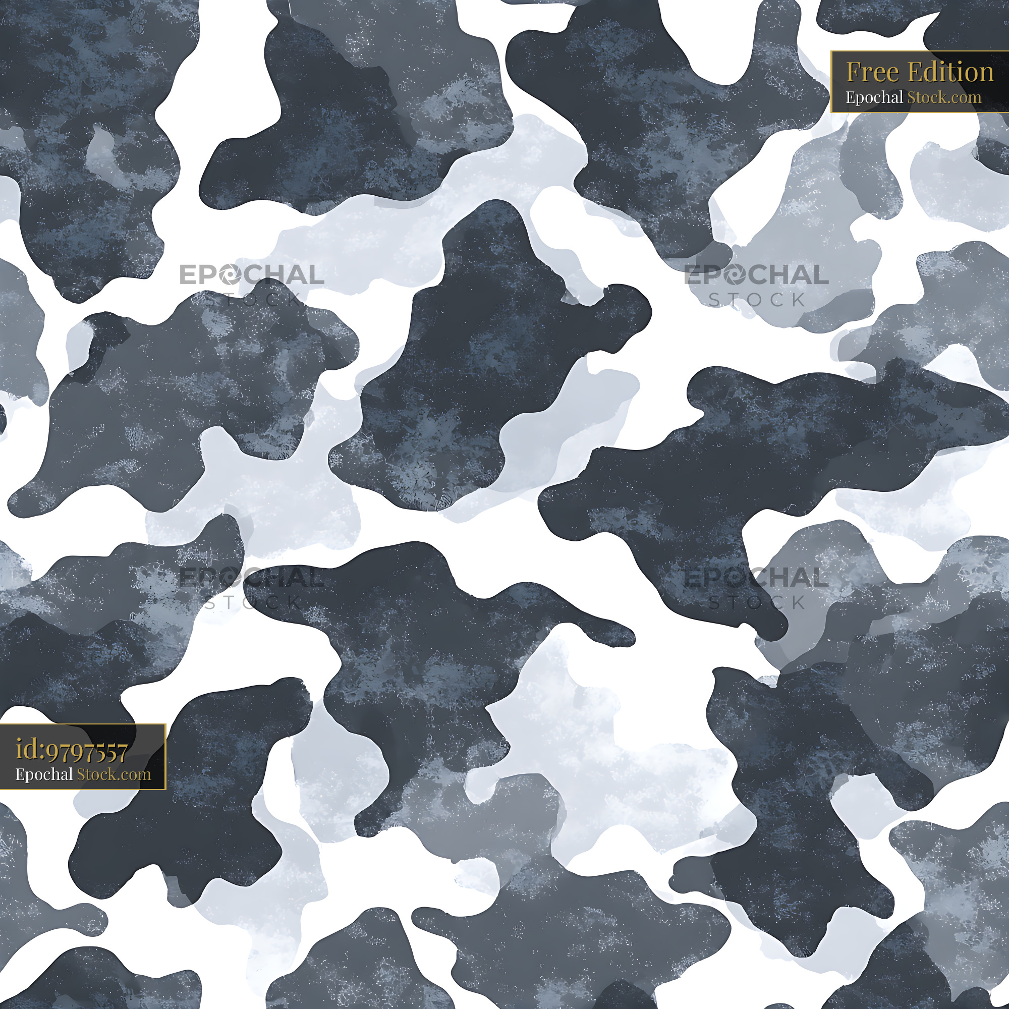 Indigo Watercolor Cow Print Abstract Pattern