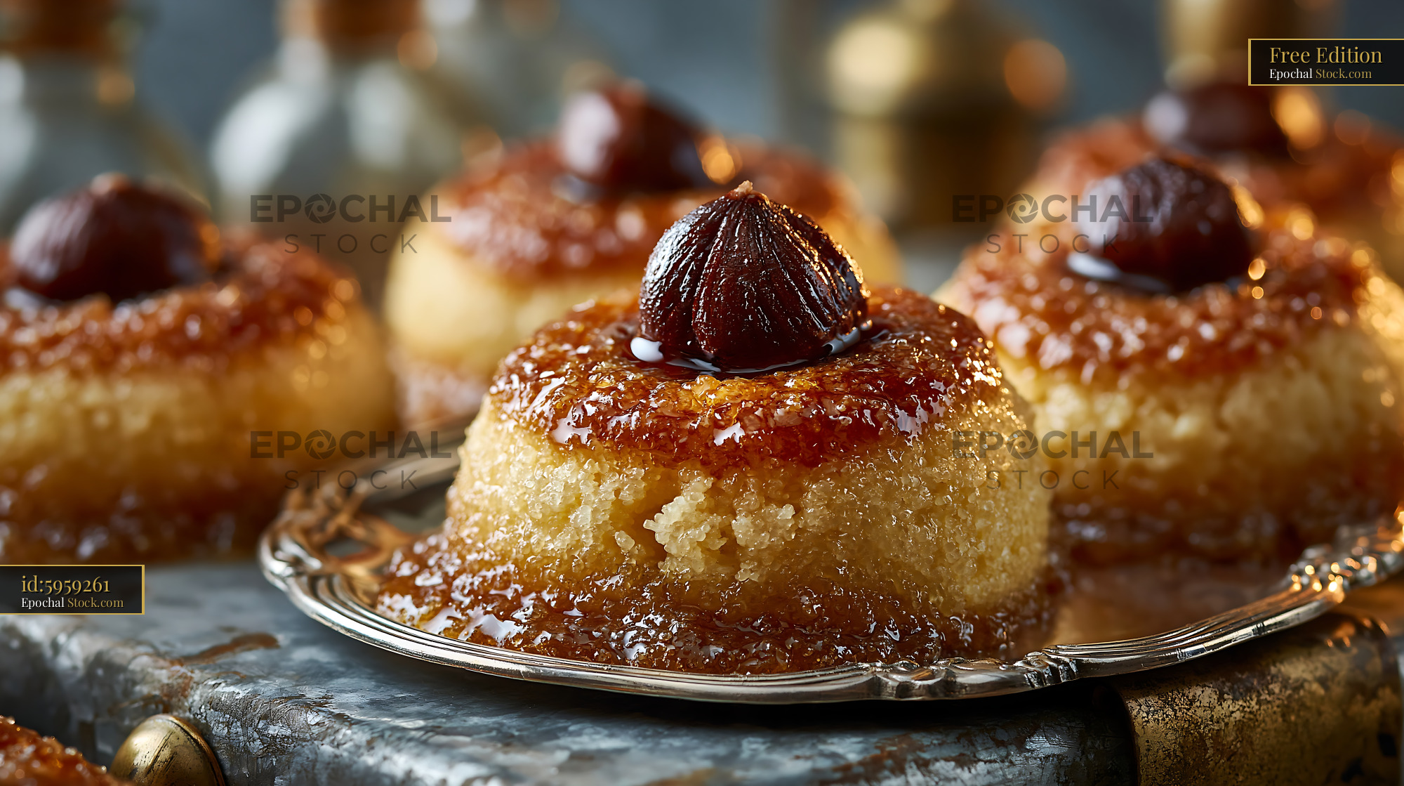Traditional Turkish sekerpare hazelnut biscuits soaked in sweet syrup - stock photo