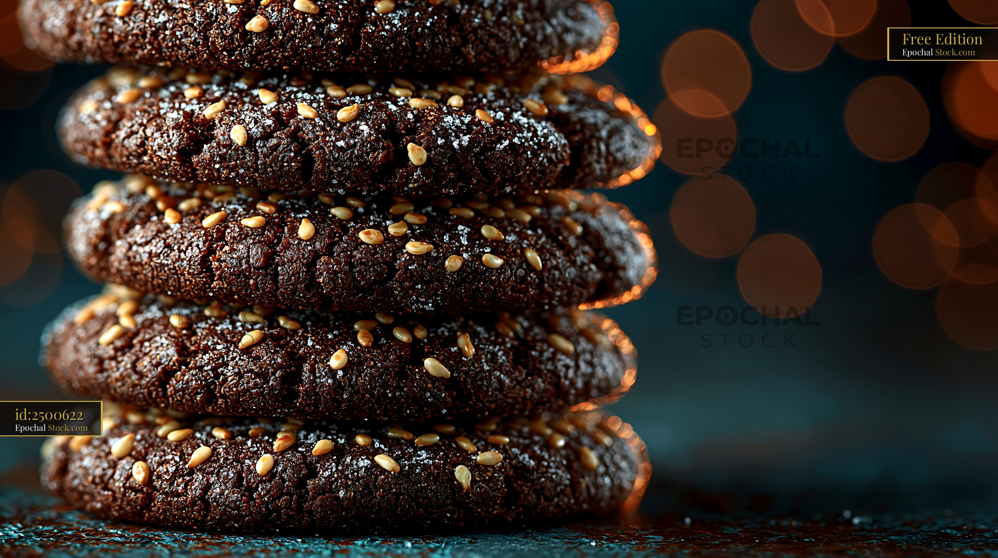Stack of traditional dibs el kharroub carob molasses biscuits - stock photo