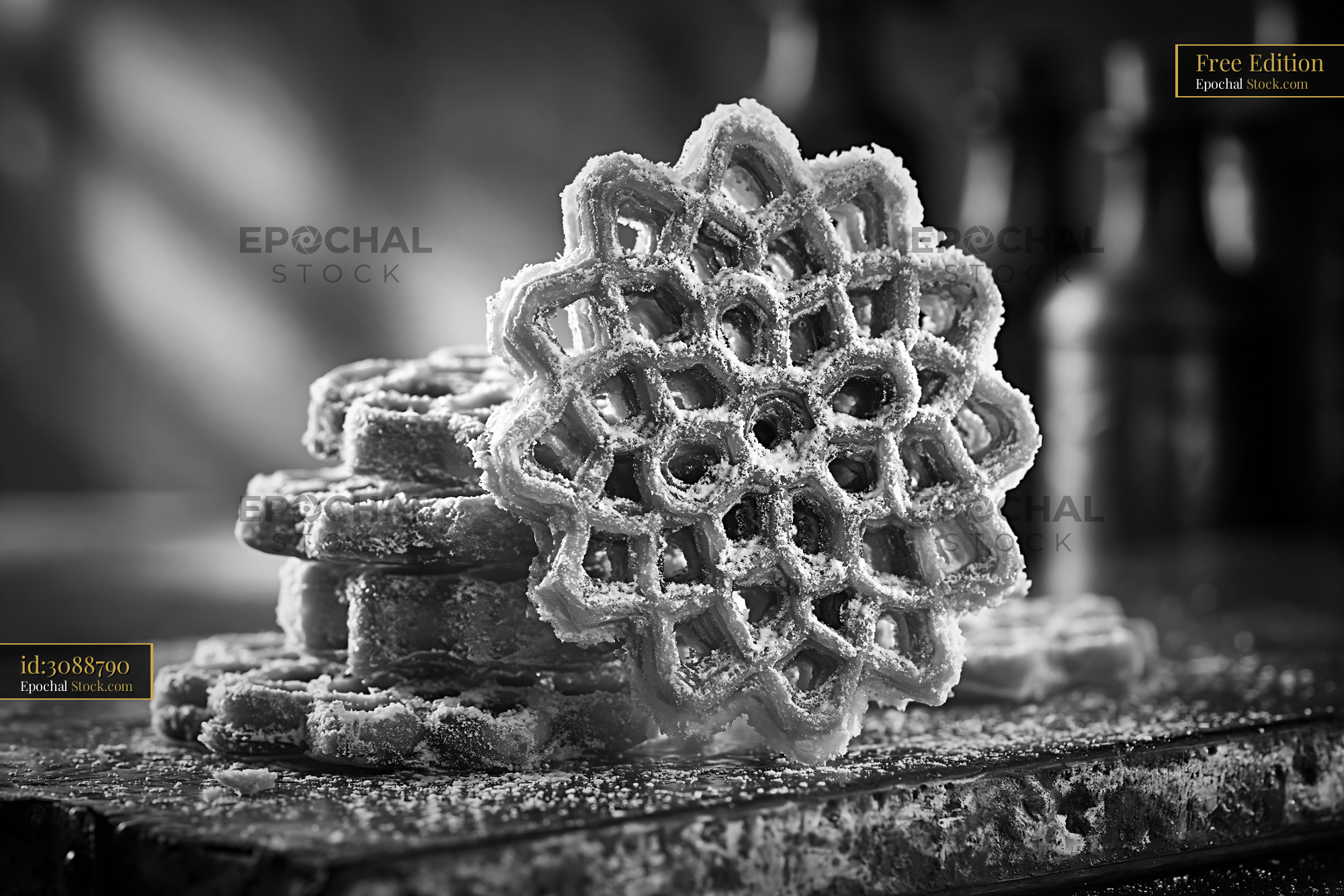 Traditional nan-e panjereh biscuits dusted with sugar on rustic wood - stock photo