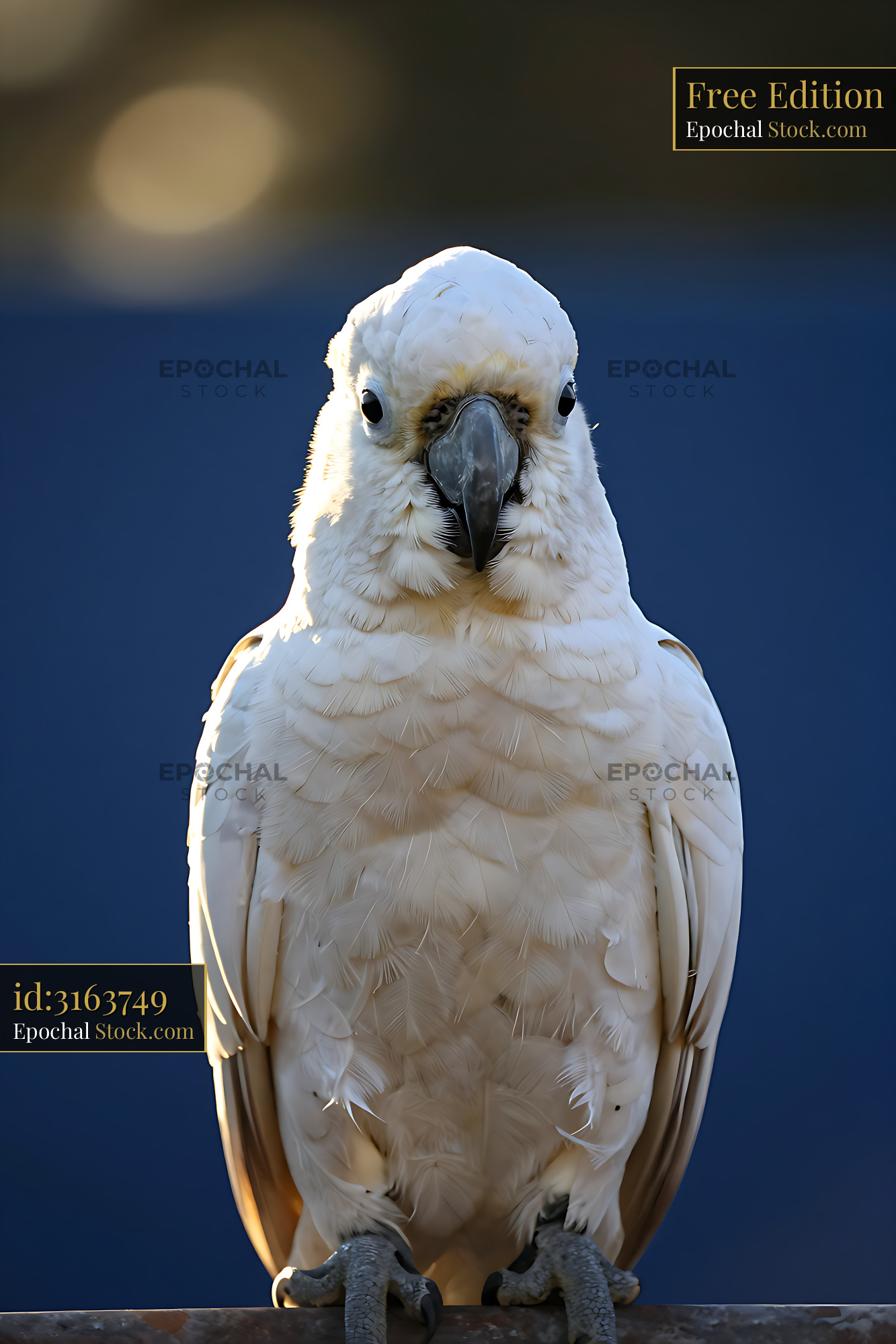 Sulphur-crested cockatoo perched on a rail during golden hour - stock photo
