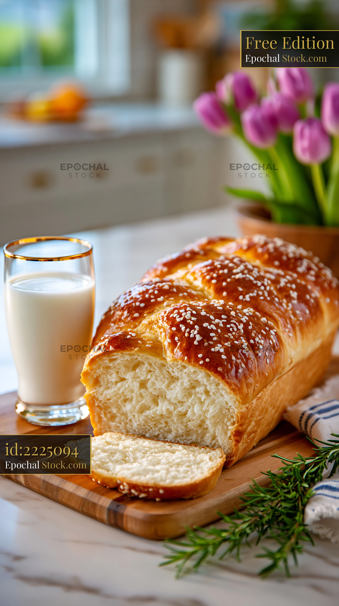Freshly baked amish friendship german bread topped with pearl sugar - stock photo