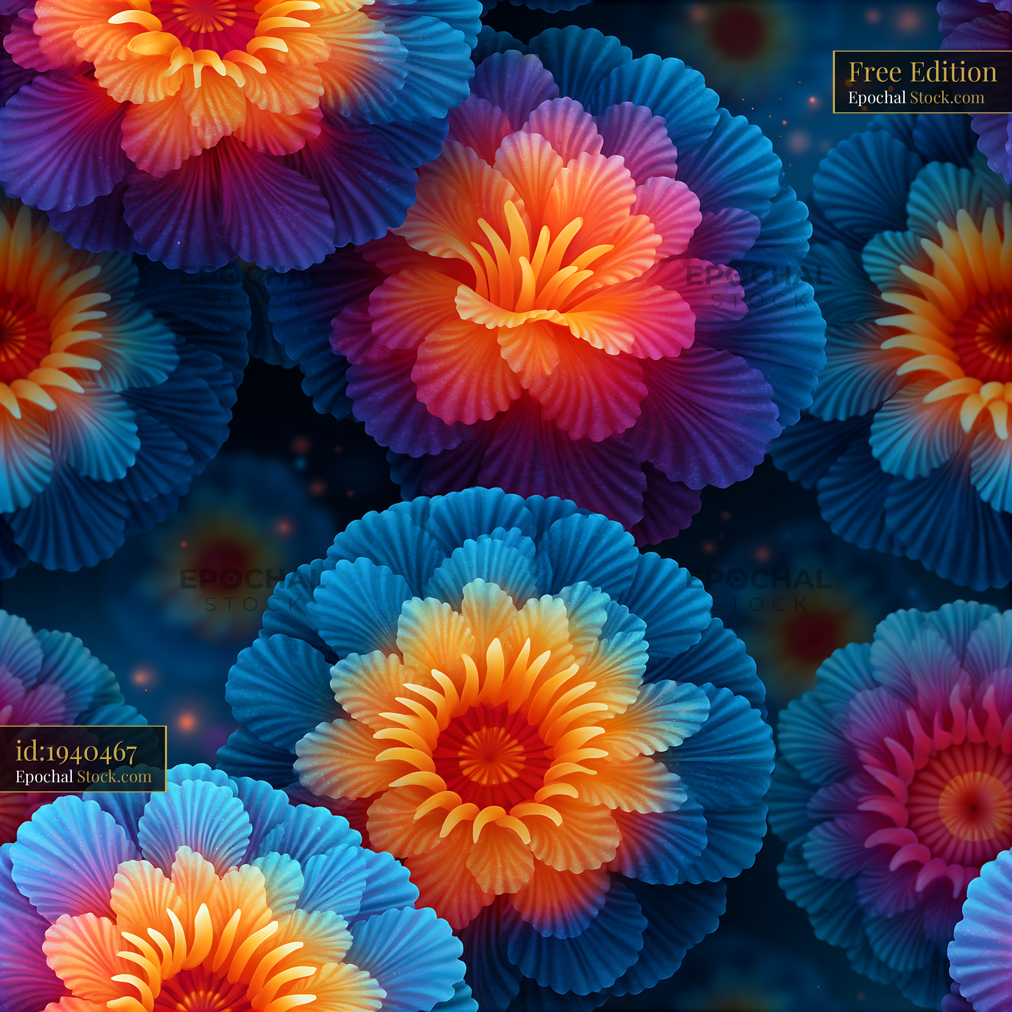 Vibrant Ruffled Floral Fantasy Bloom - stock photo