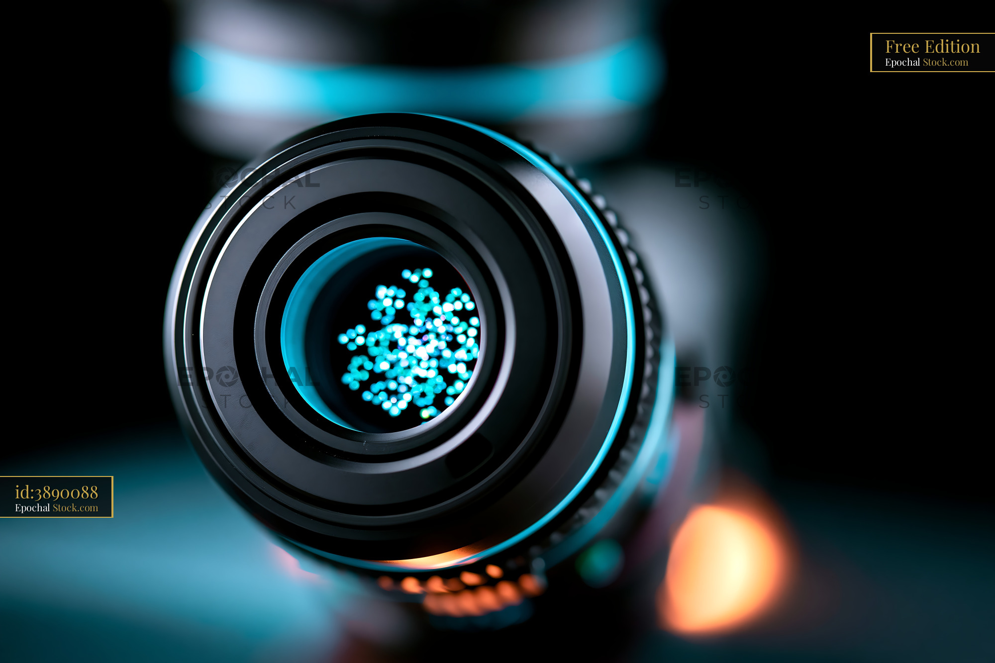Microscope objective lens visualizing DNA polymerase sliding kinetics - stock photo