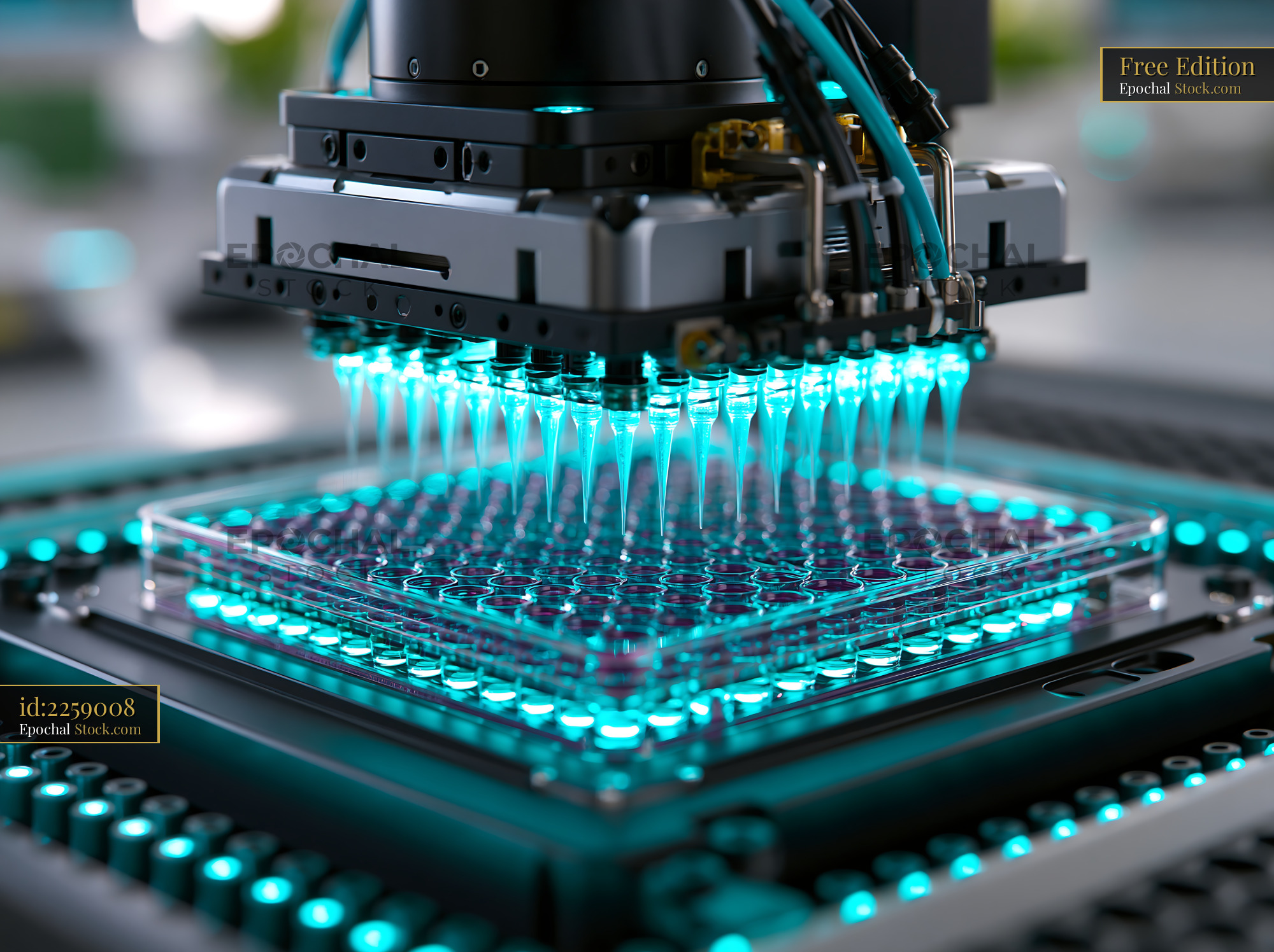 Automated patch clamp workstation for high throughput drug screening - stock photo