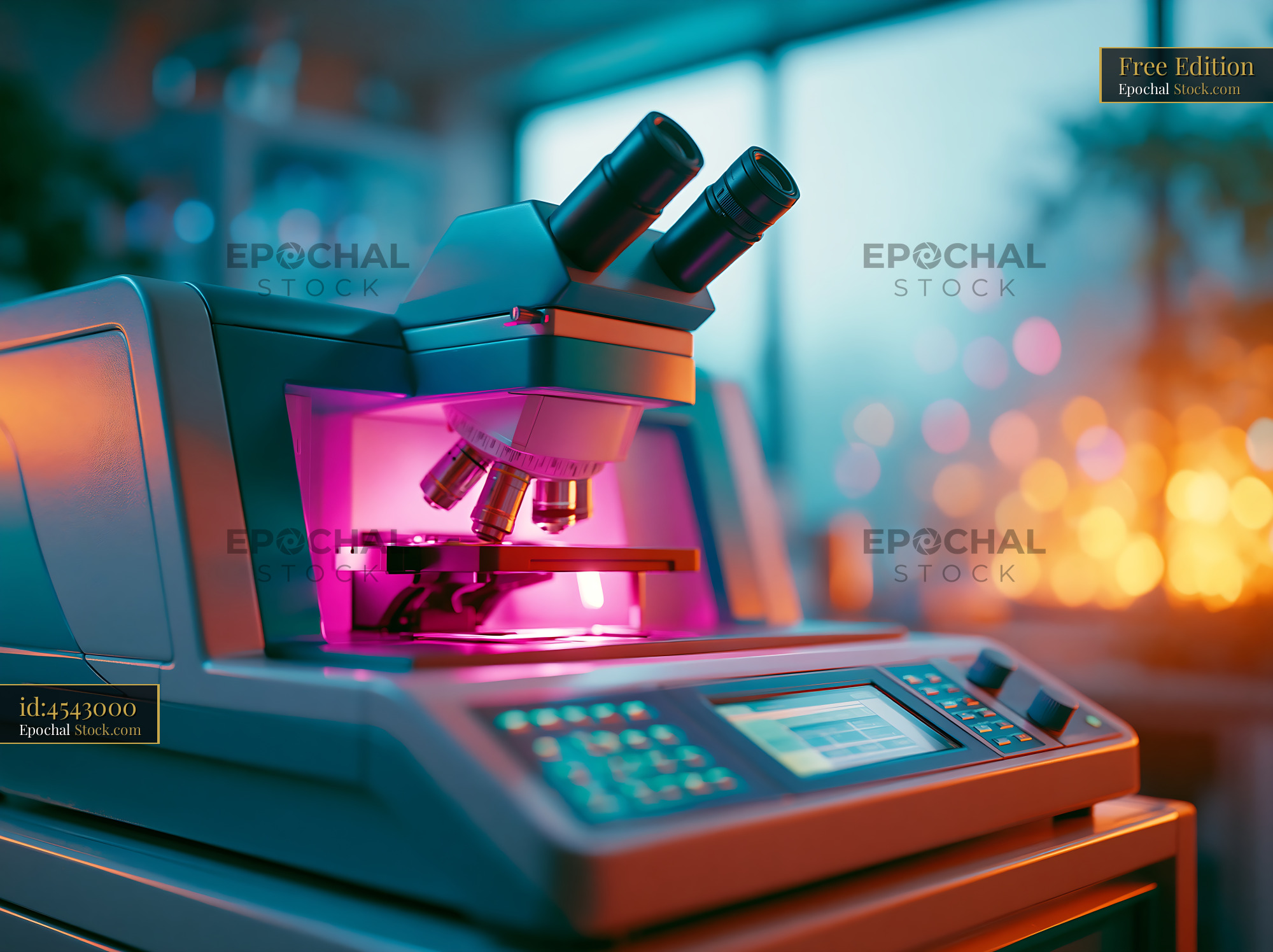 Modern laboratory microscope for vibrational circular dichroism resear - stock photo
