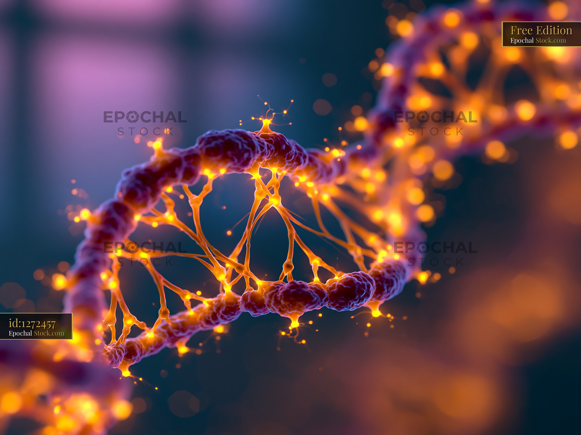 DNA double helix for expansion microscopy linkage density assay - stock photo