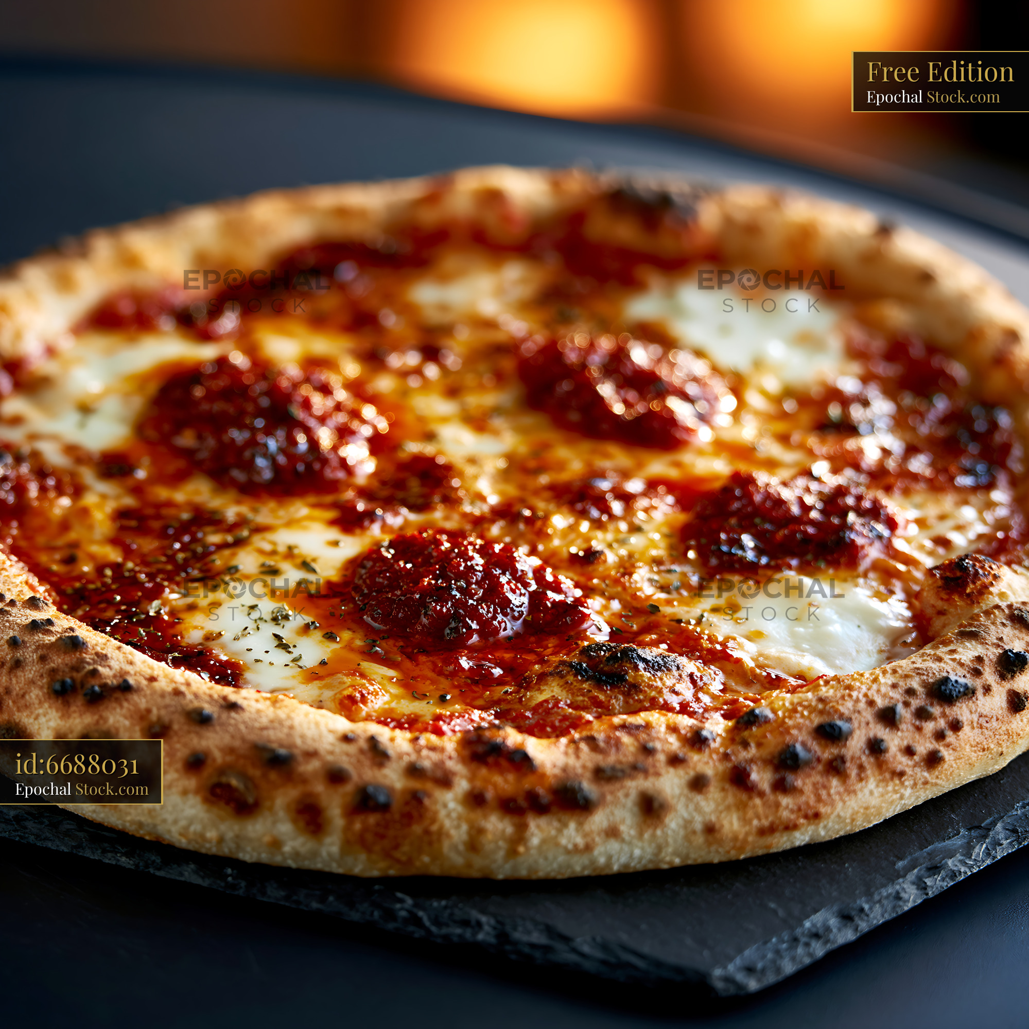Artisanal nduja calabrese pizza with spicy sausage and mozzarella - stock photo