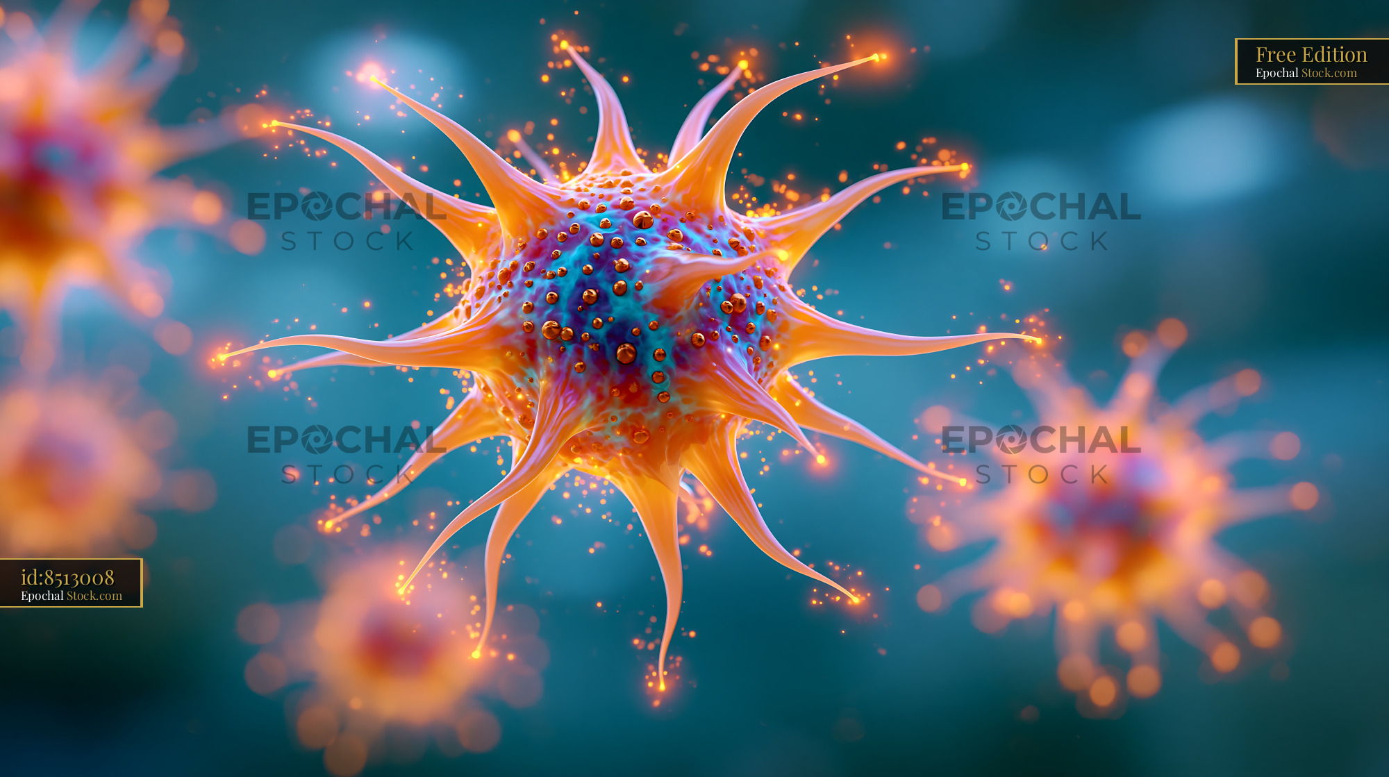 Microscopic visualization of inductively coupled plasma mass cytometry - stock photo
