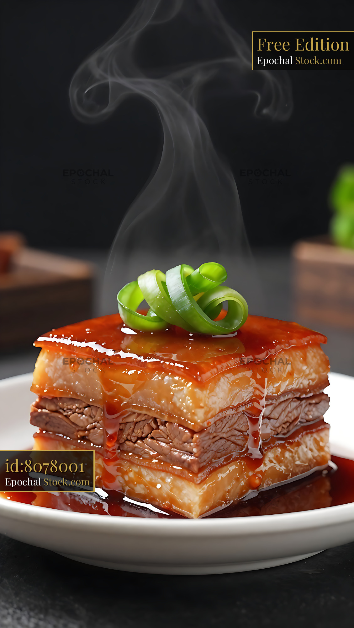 Dong Po Rou Hangzhou-style braised pork belly with glossy glaze - stock photo
