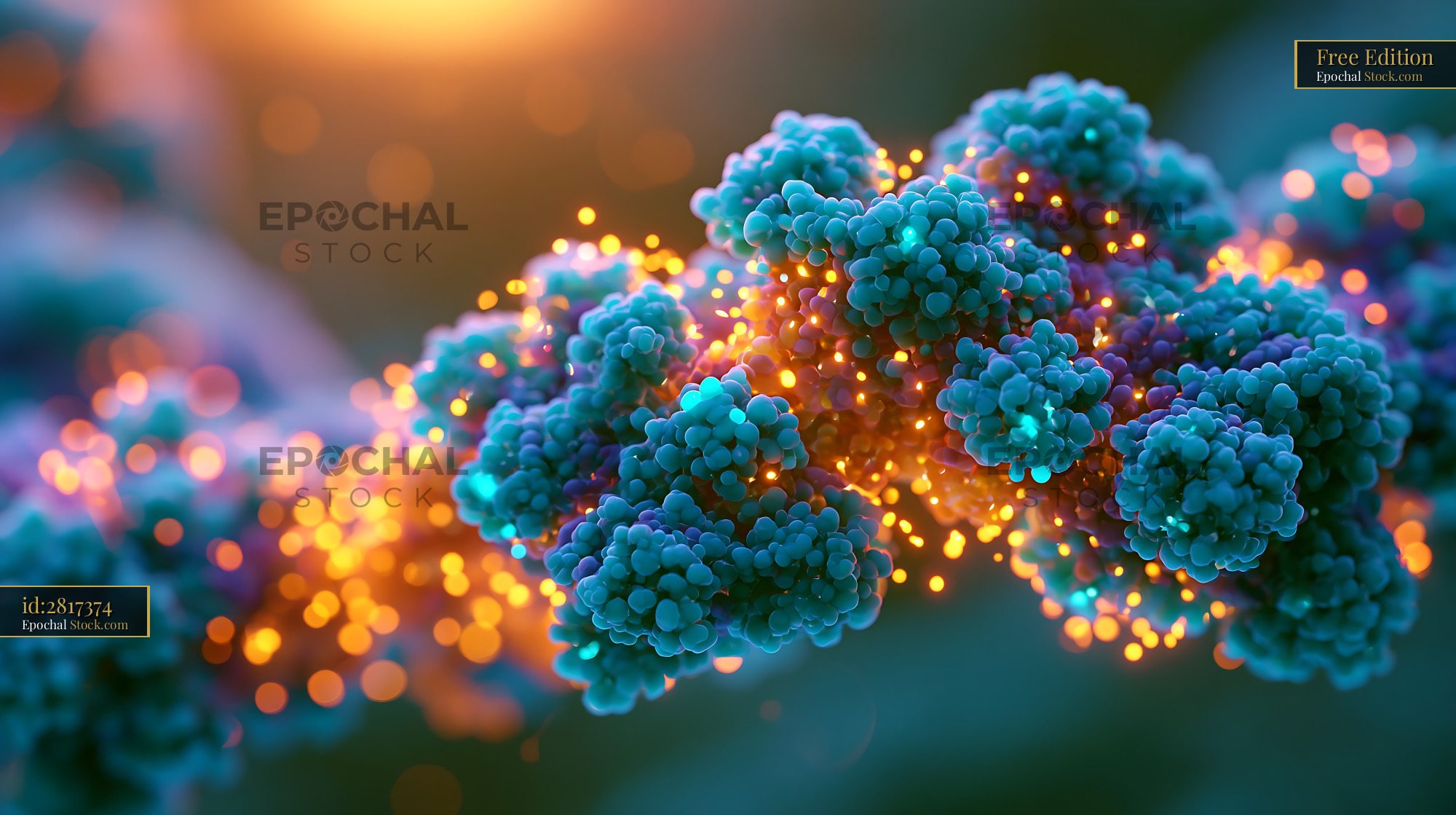 Molecular structure during acceptor photobleaching fret analysis - stock photo