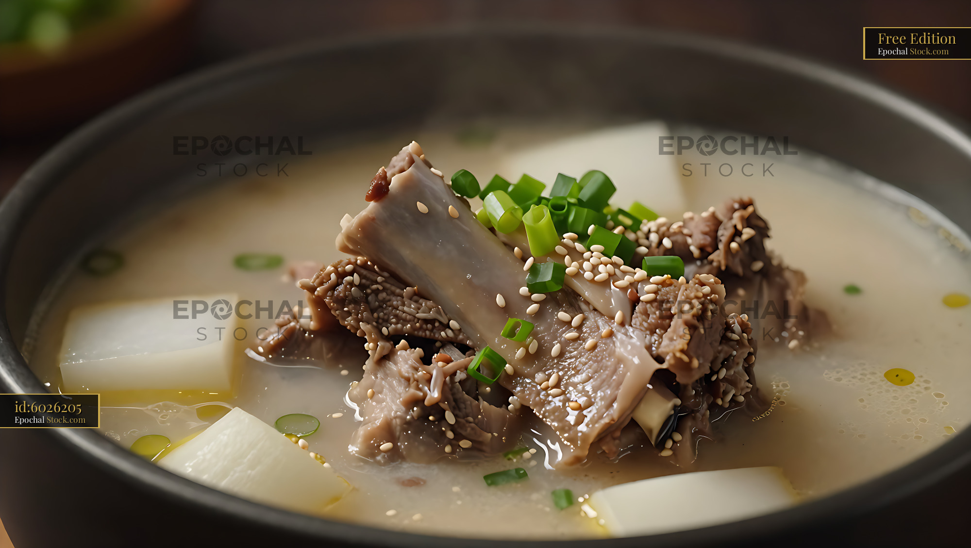 Gangwon Maeul Galbi Tang with beef short ribs and white radish - stock photo