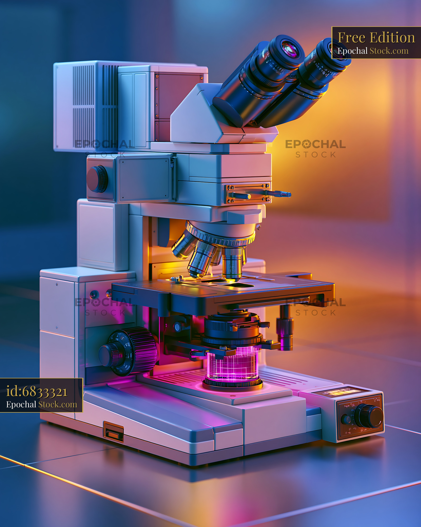 Microscope for dynamic ratiometric fret imaging in a modern lab - stock photo