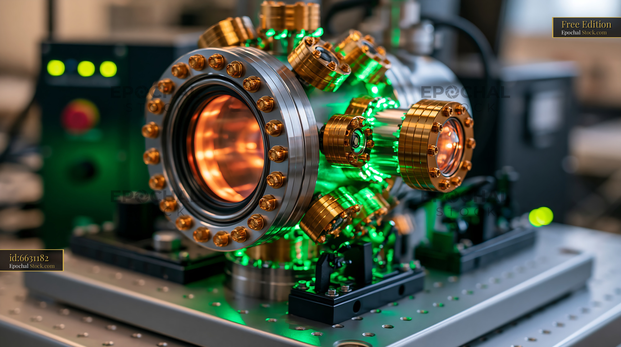 Vacuum chamber used for near edge x-ray absorption fine structure dna - stock photo