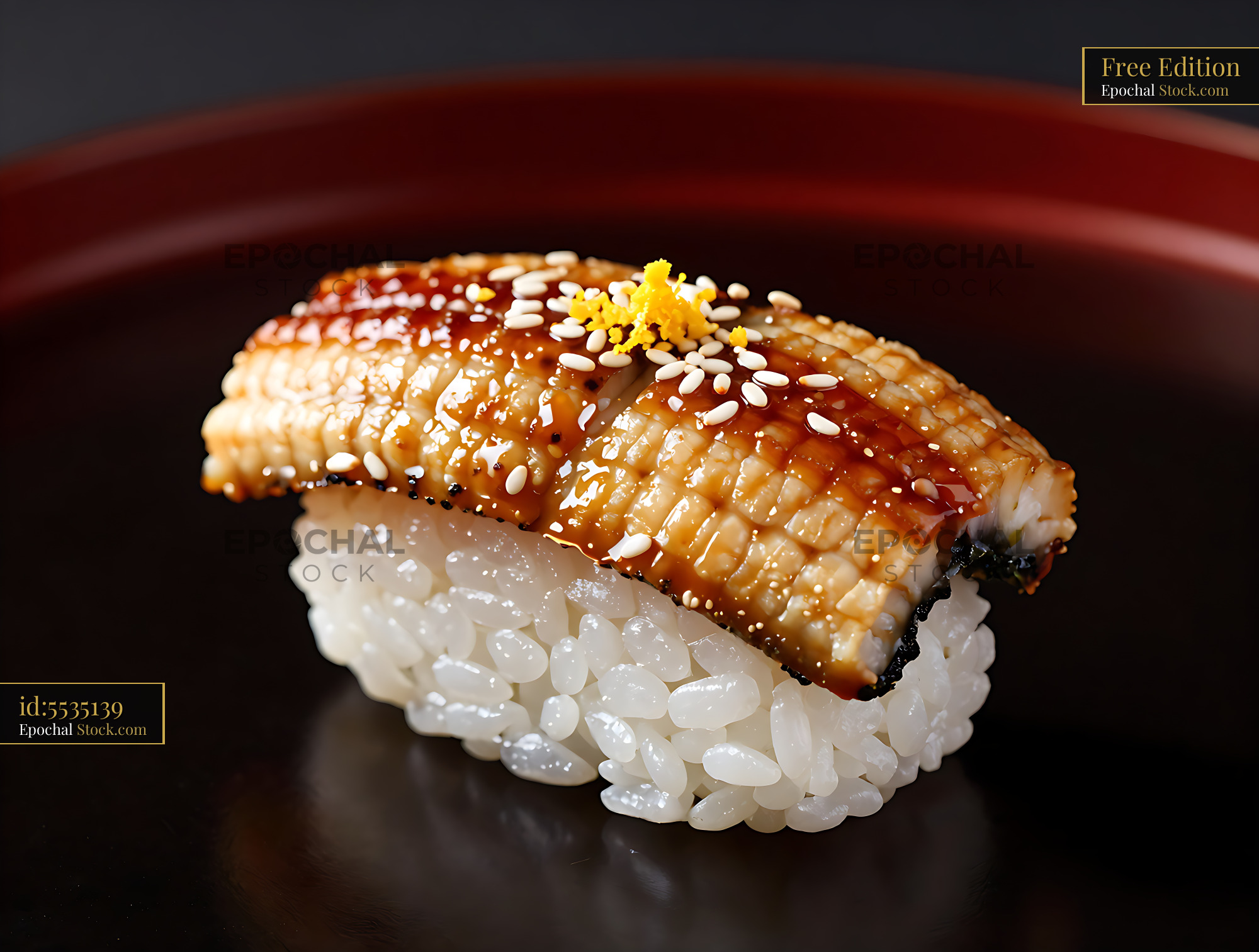 Traditional Anago no Oshizushi with grilled sea eel and sesame - stock photo