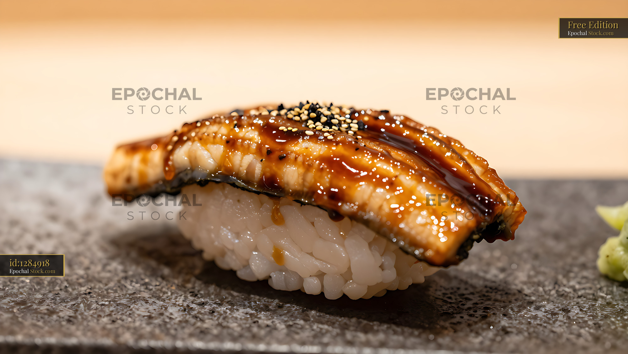Anago no Oshizushi with grilled eel and sweet soy glaze - stock photo