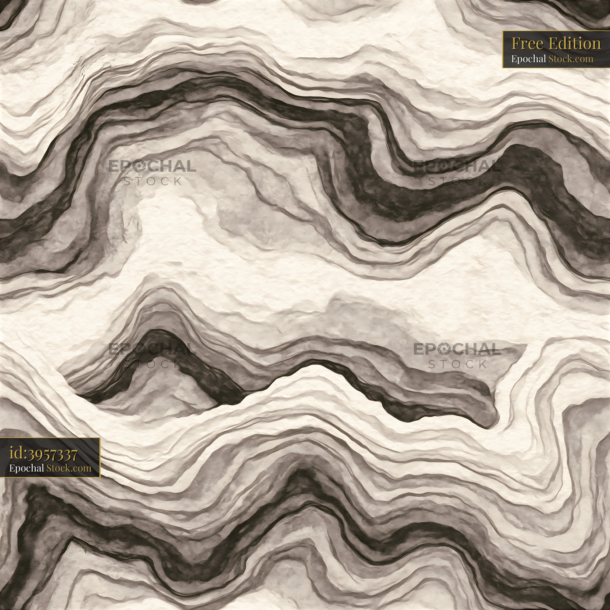Neutral Earthy Agate Stone Marble Waves - stock photo