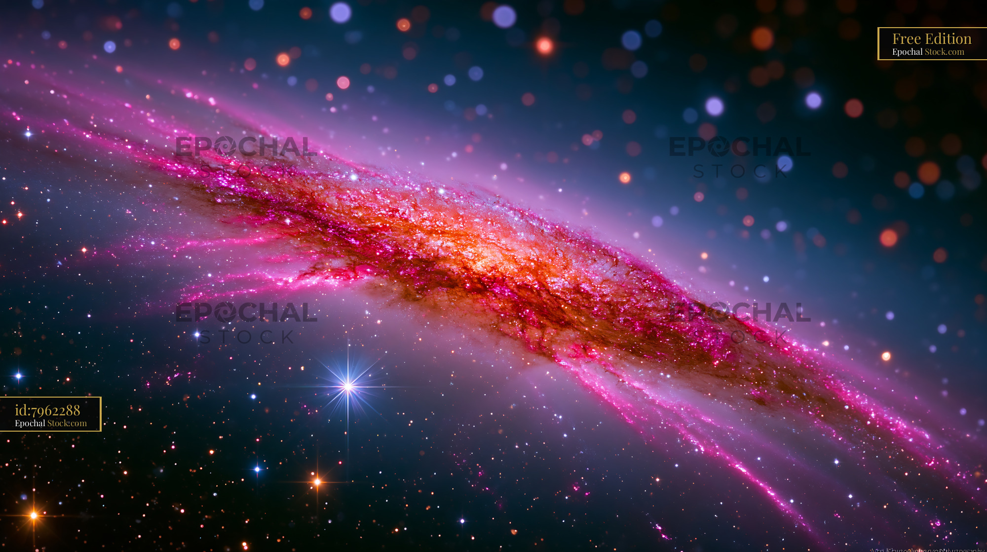 Cinematic view of the M33 Triangulum galaxy in deep space - stock photo