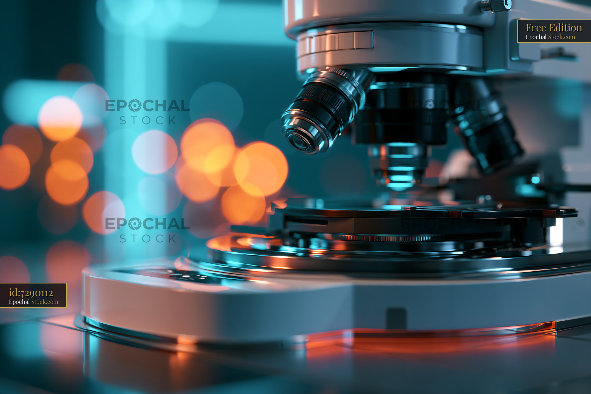Laboratory microscope for rsfp photo switching dna replication timing - stock photo