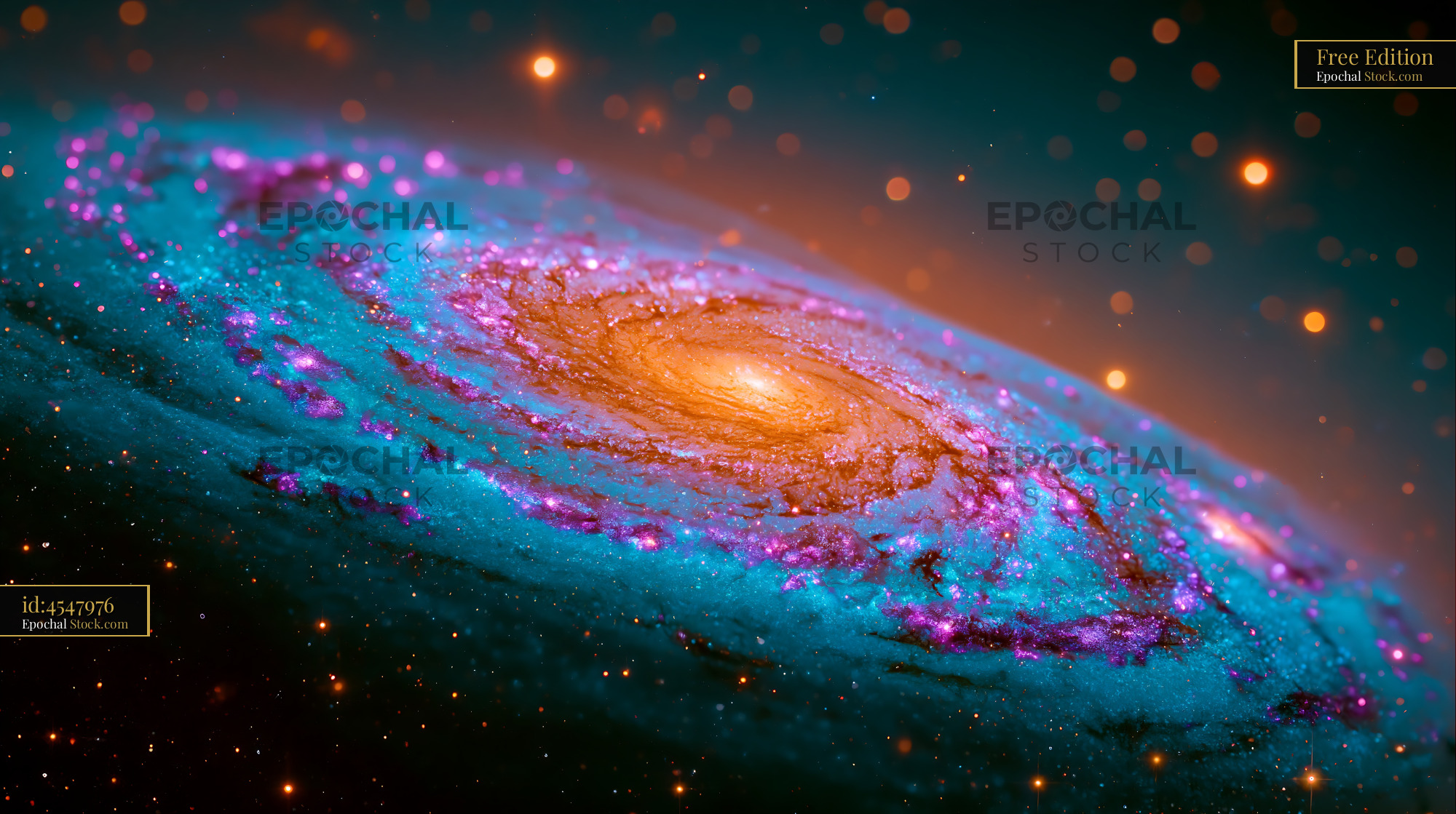 Spiral galaxy M65 part of the Leo Triplet in vibrant colors - stock photo