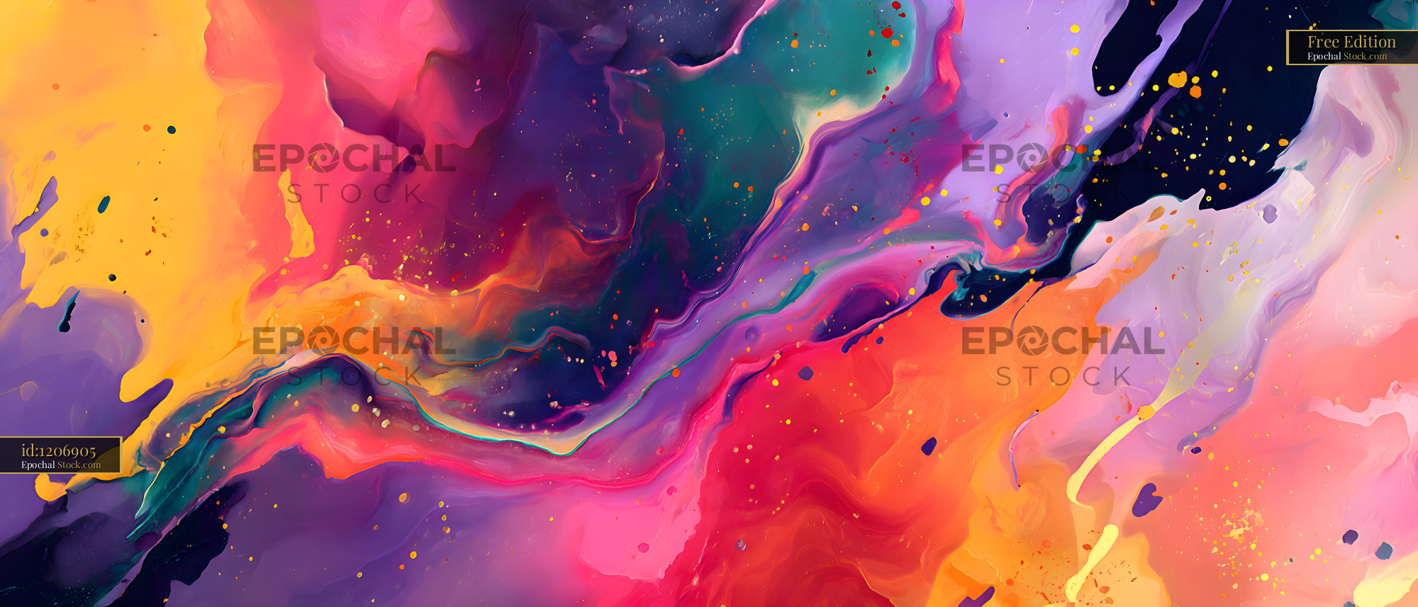 Colorful abstract art in bright shades and flowing patterns Free Premium Stock Image