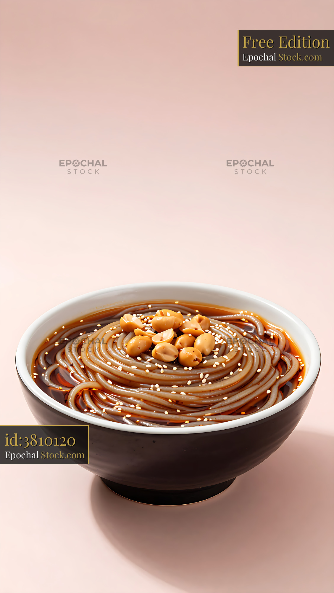 Traditional Tianshui Mian sweet water noodles with peanuts and sesame - stock photo