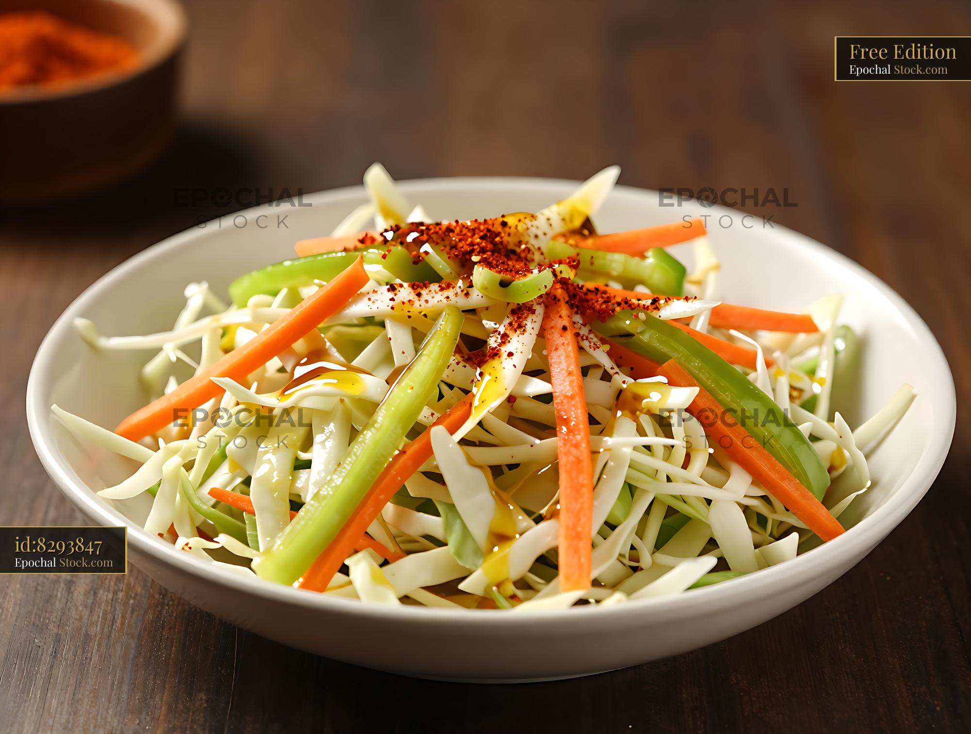 Fresh Greek Politiki cabbage salad with shredded carrots and peppers - stock photo
