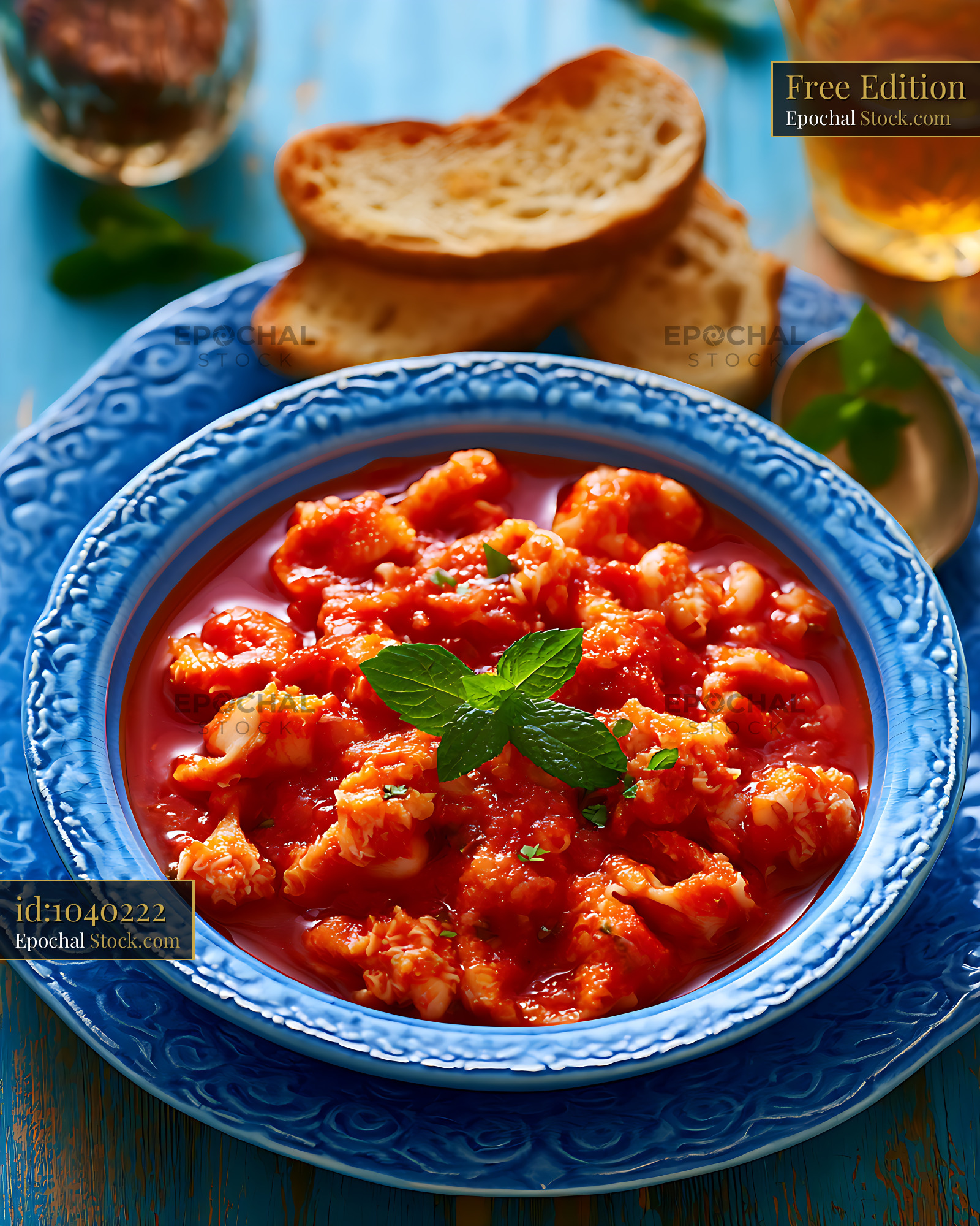 Traditional trippa alla romana tripe in tomato sauce with fresh mint - stock photo