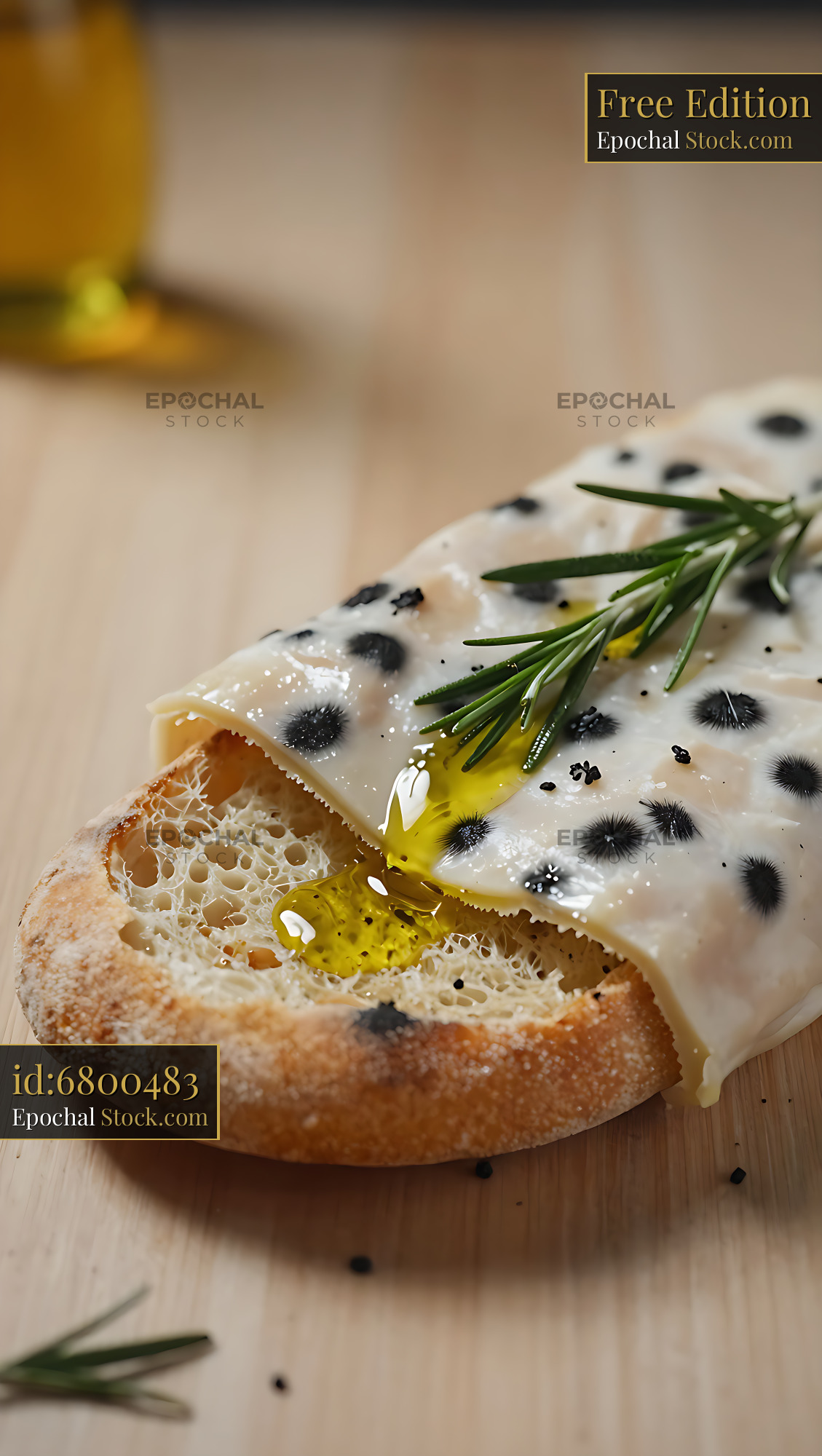 Croatian Dalmatinski Prut na Pogai with olive oil and rosemary - stock photo
