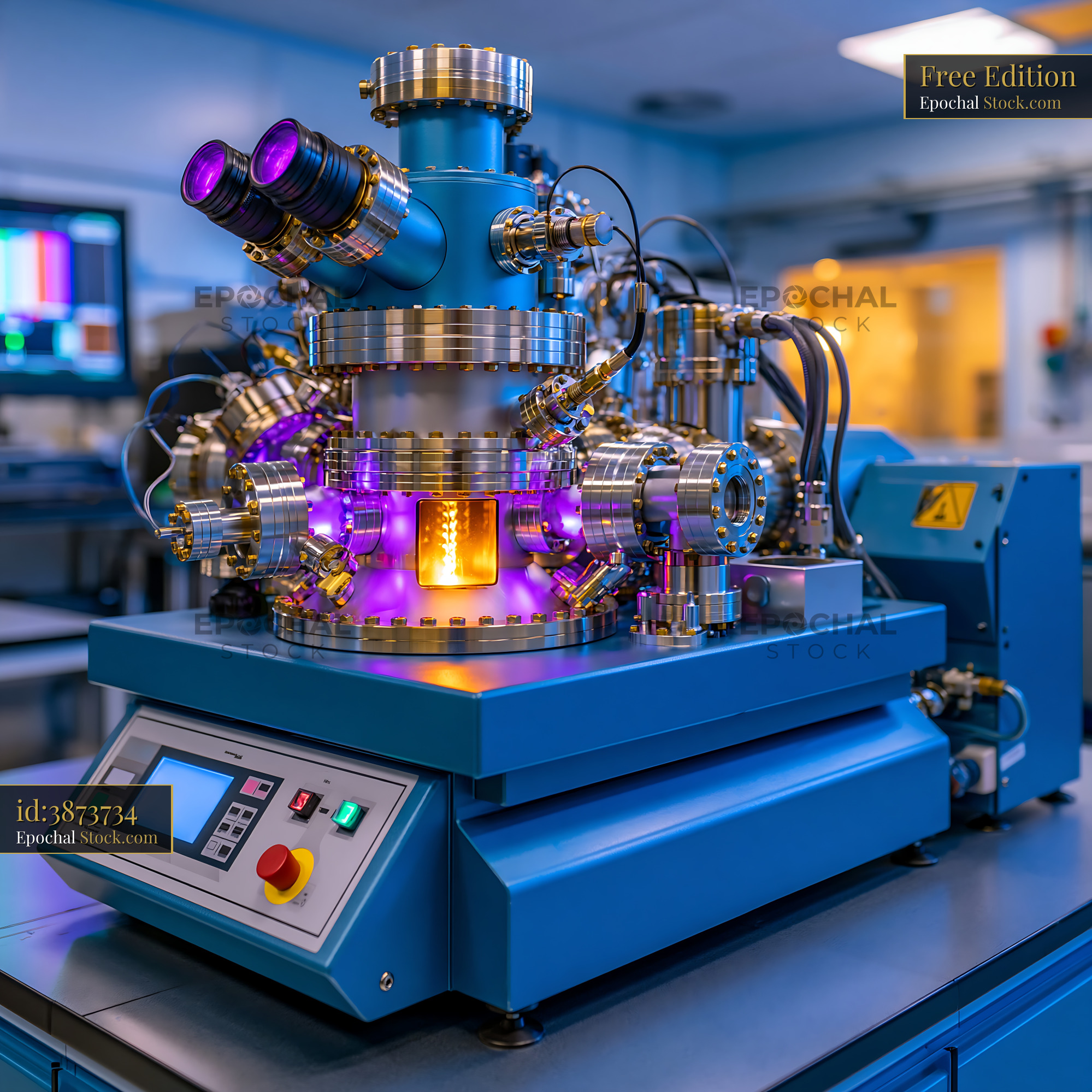 High tech x-ray photoelectron spectroscopy machine in a laboratory - stock photo