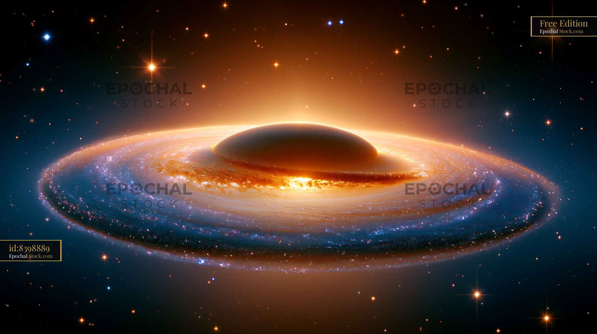 Glowing M51 whirlpool galaxy spiraling in deep space - stock photo