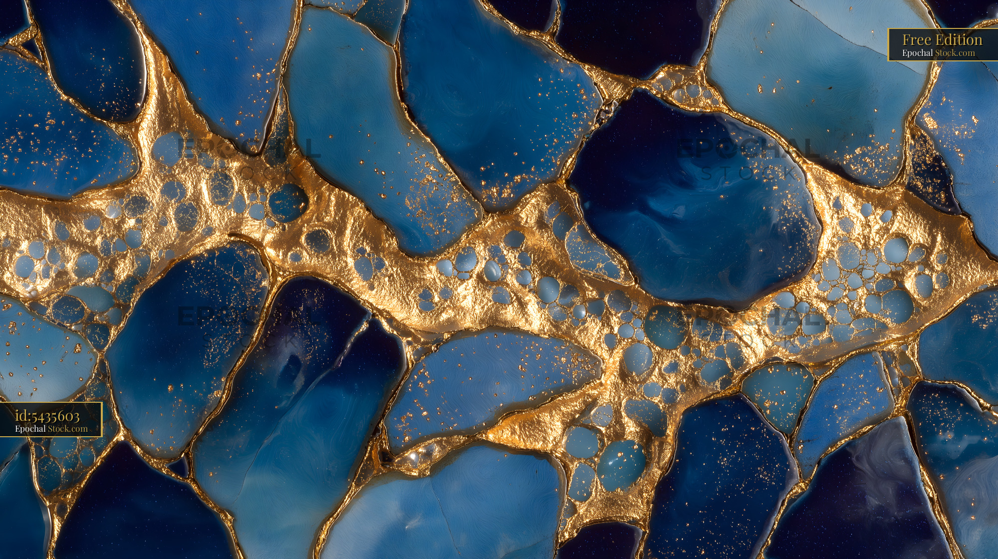 Abstract blue and gold design shows stones and lines Free Premium Stock Photo - stock photo
