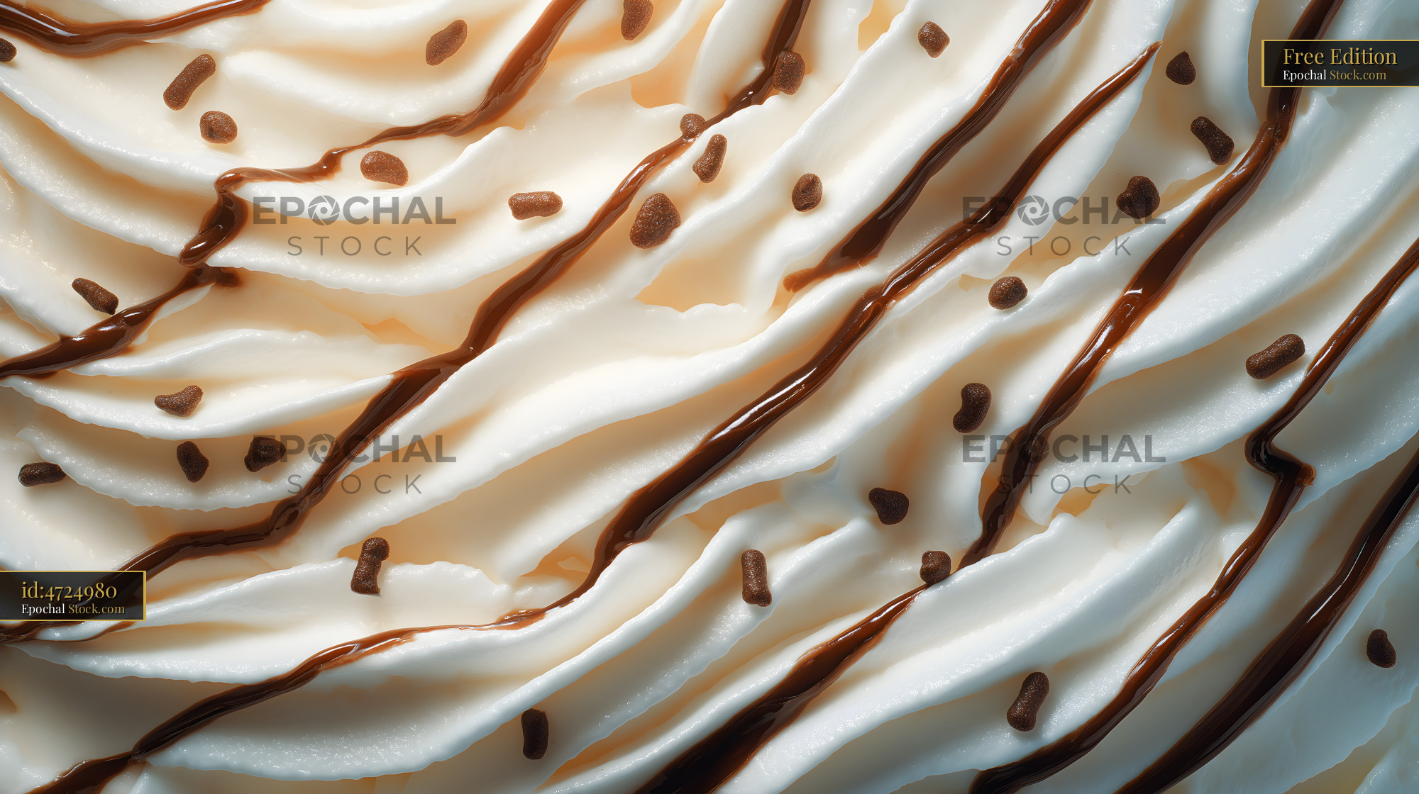 Creamy dessert topping with chocolate drizzle and sprinkles Free Premium Stock Photo - stock photo