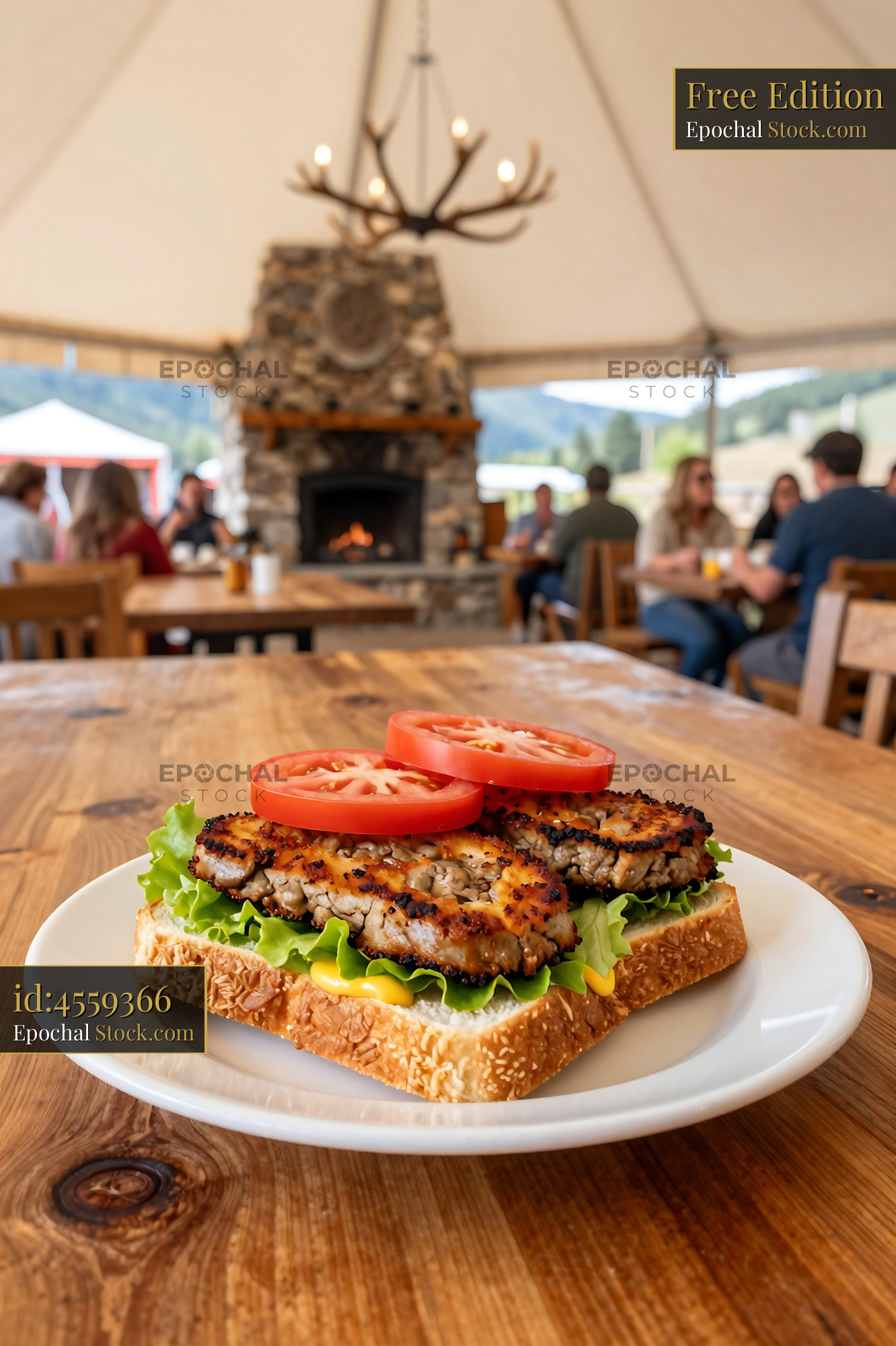 Livermush Sandwich at Rustic Outdoor Event - stock photo