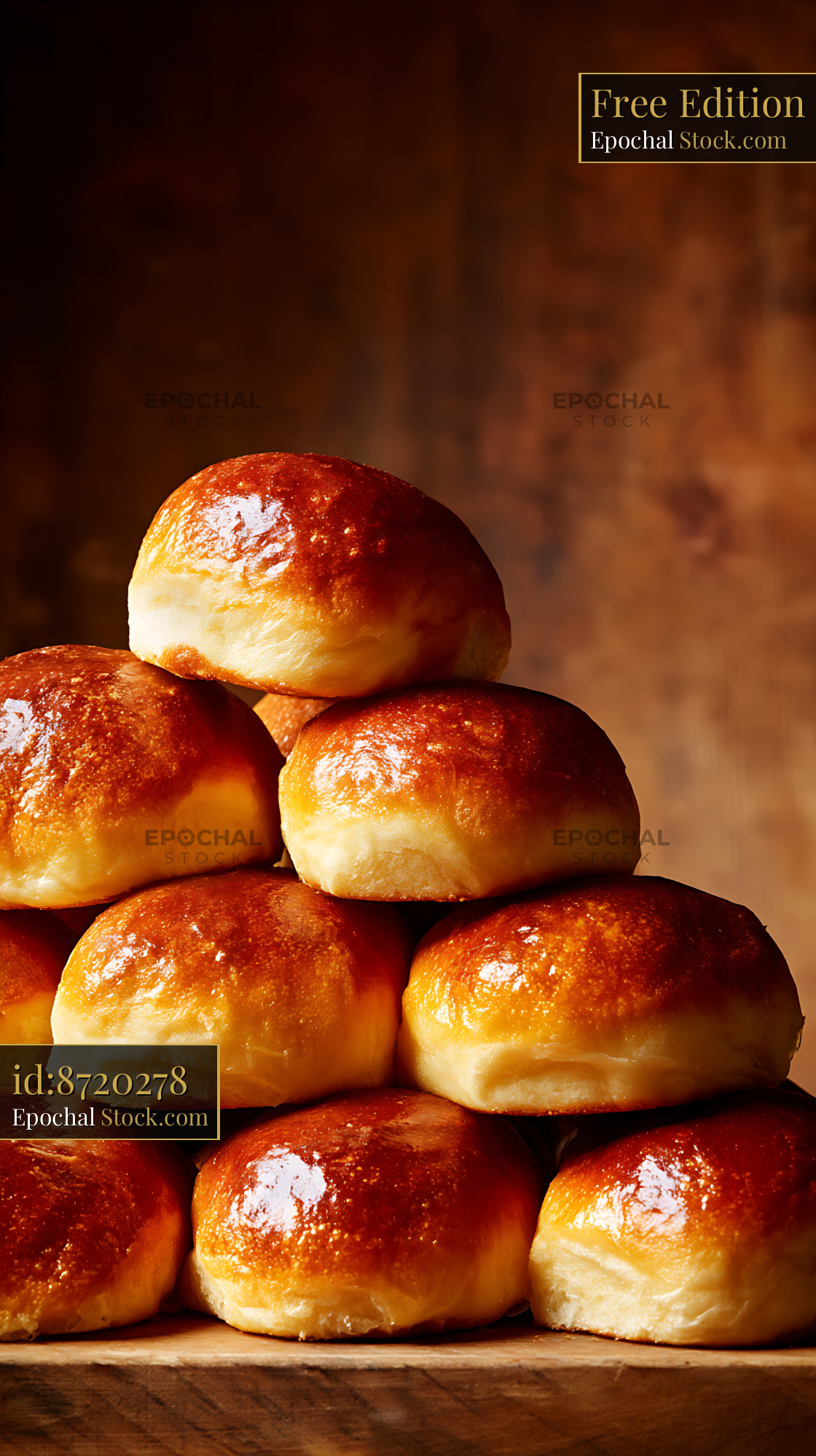 Golden Bierocks Stack Freshly Baked Russian Pastry Pyramid - stock photo