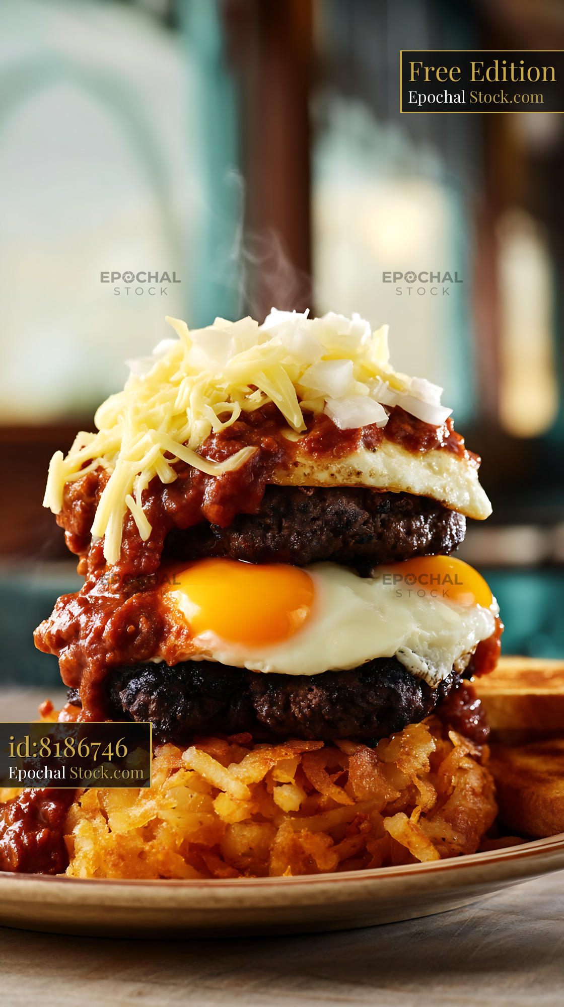 St. Louis Slinger with Hash Browns & Egg - stock photo