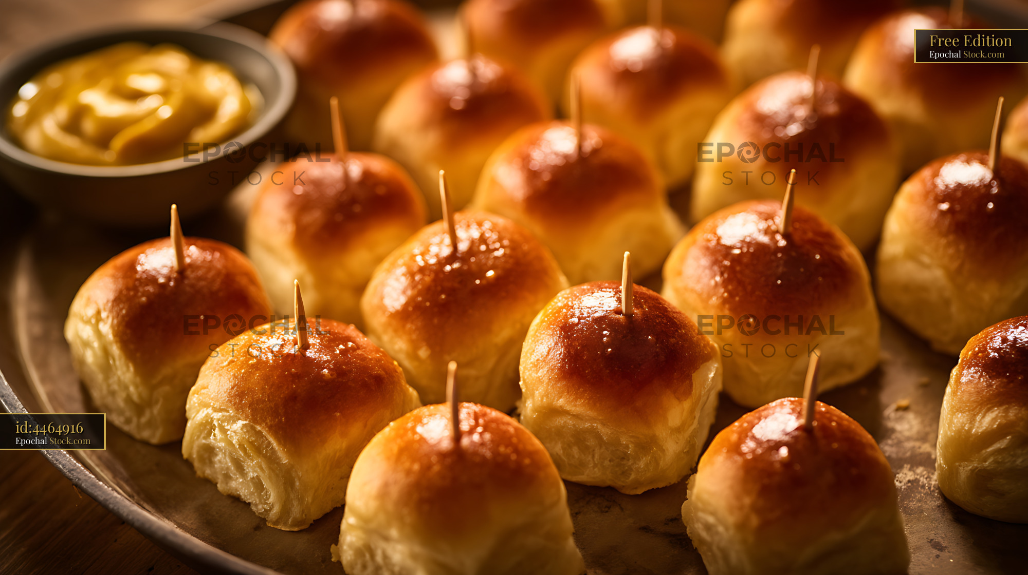 Golden Bierocks with Mustard, Rustic Hand Pie Appetizers - stock photo