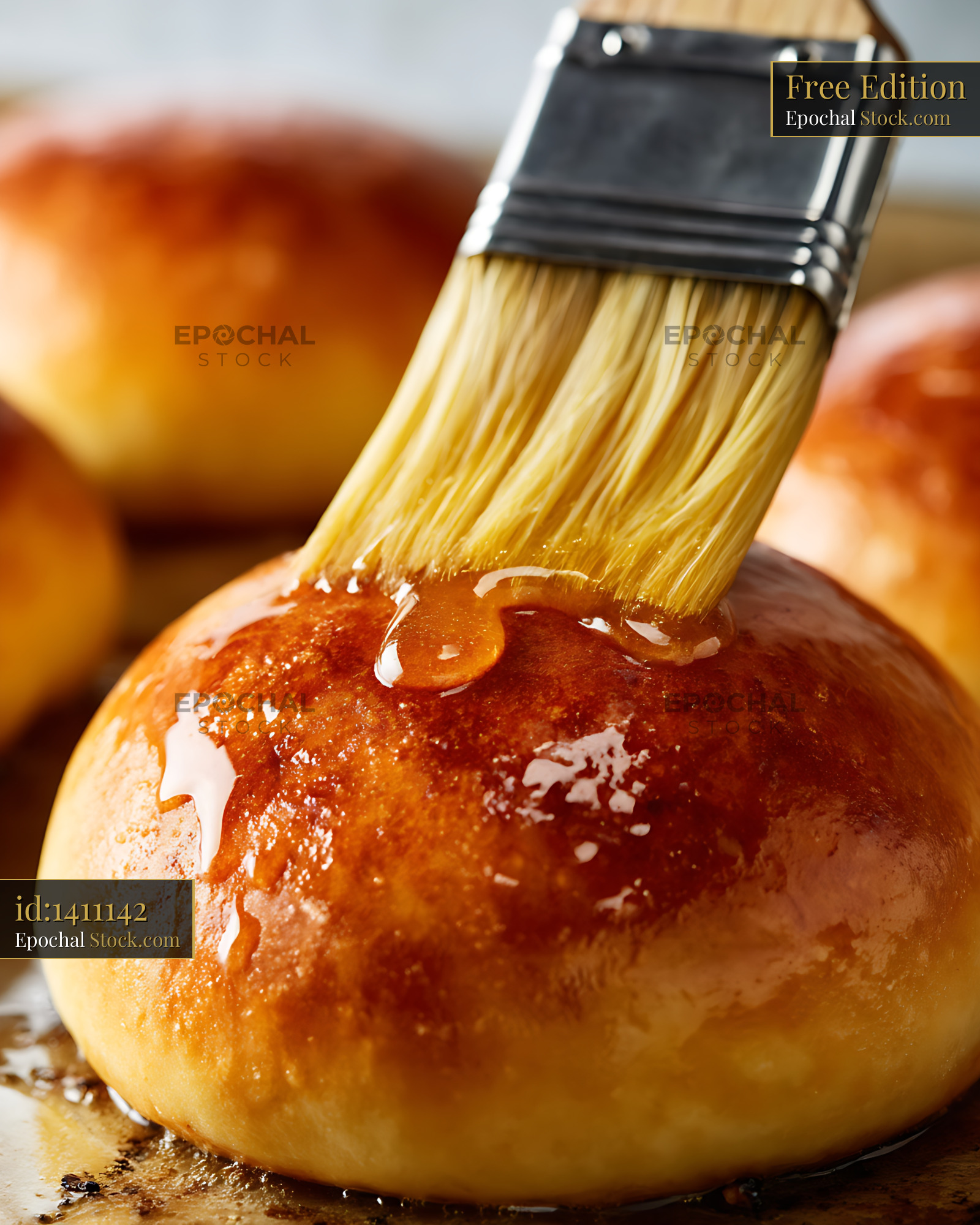 Bierocks Pastry Rolls Brushed with Golden Egg Wash Glaze - stock photo