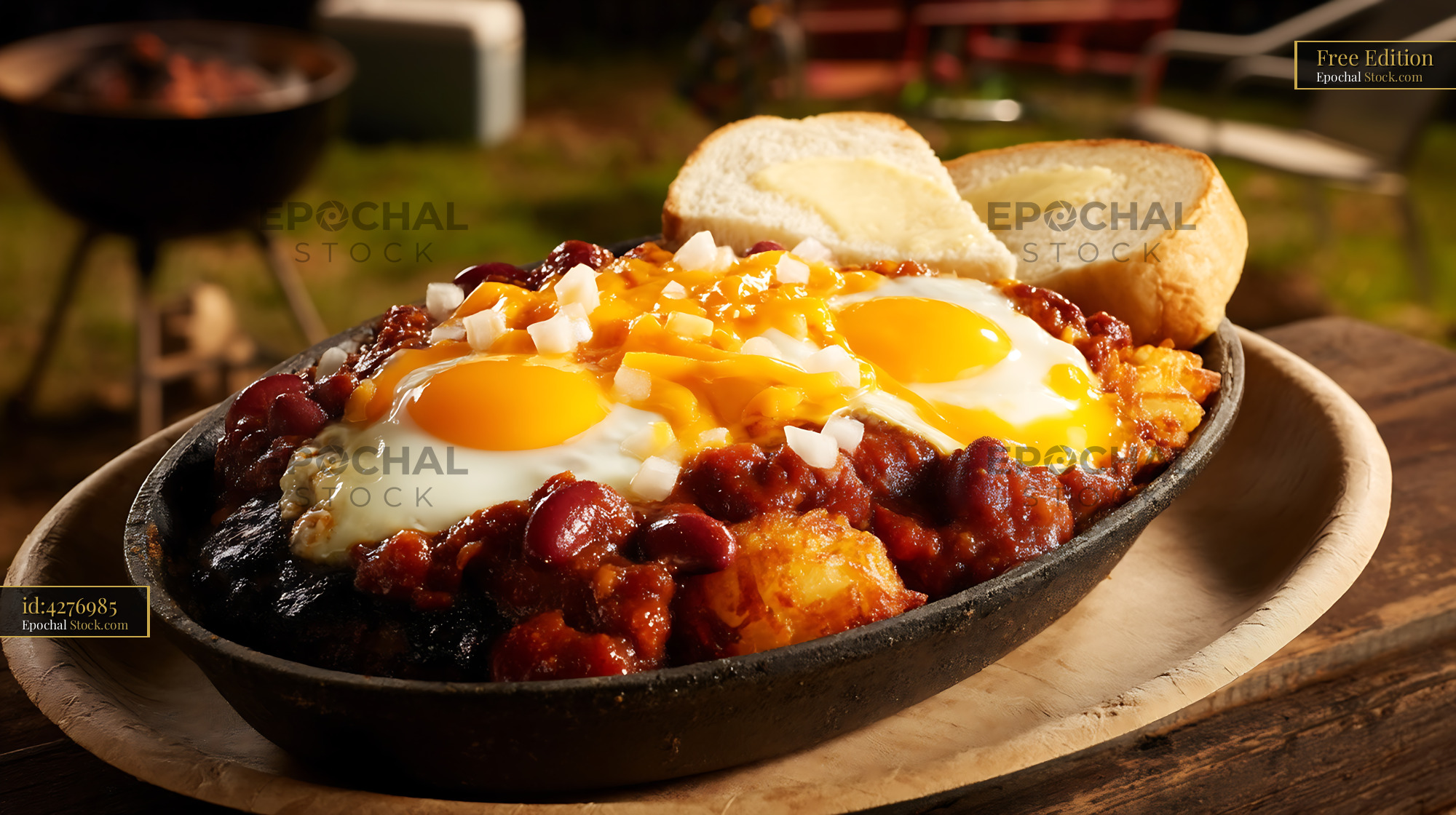 St. Louis Slinger with Eggs and Toast - stock photo