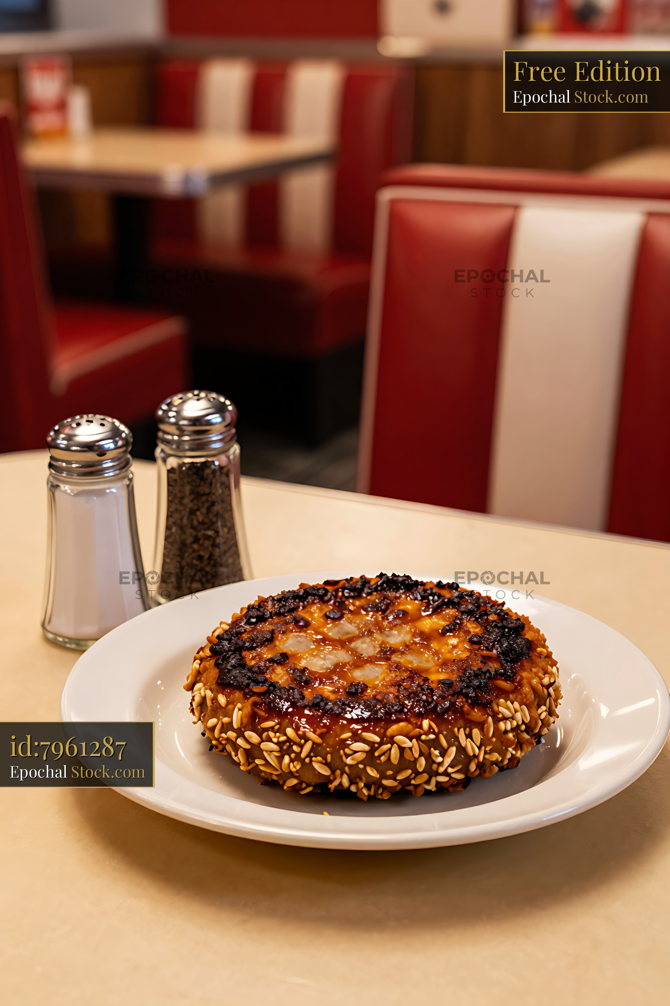 Goetta Breakfast Patty in Classic Diner Setting - stock photo