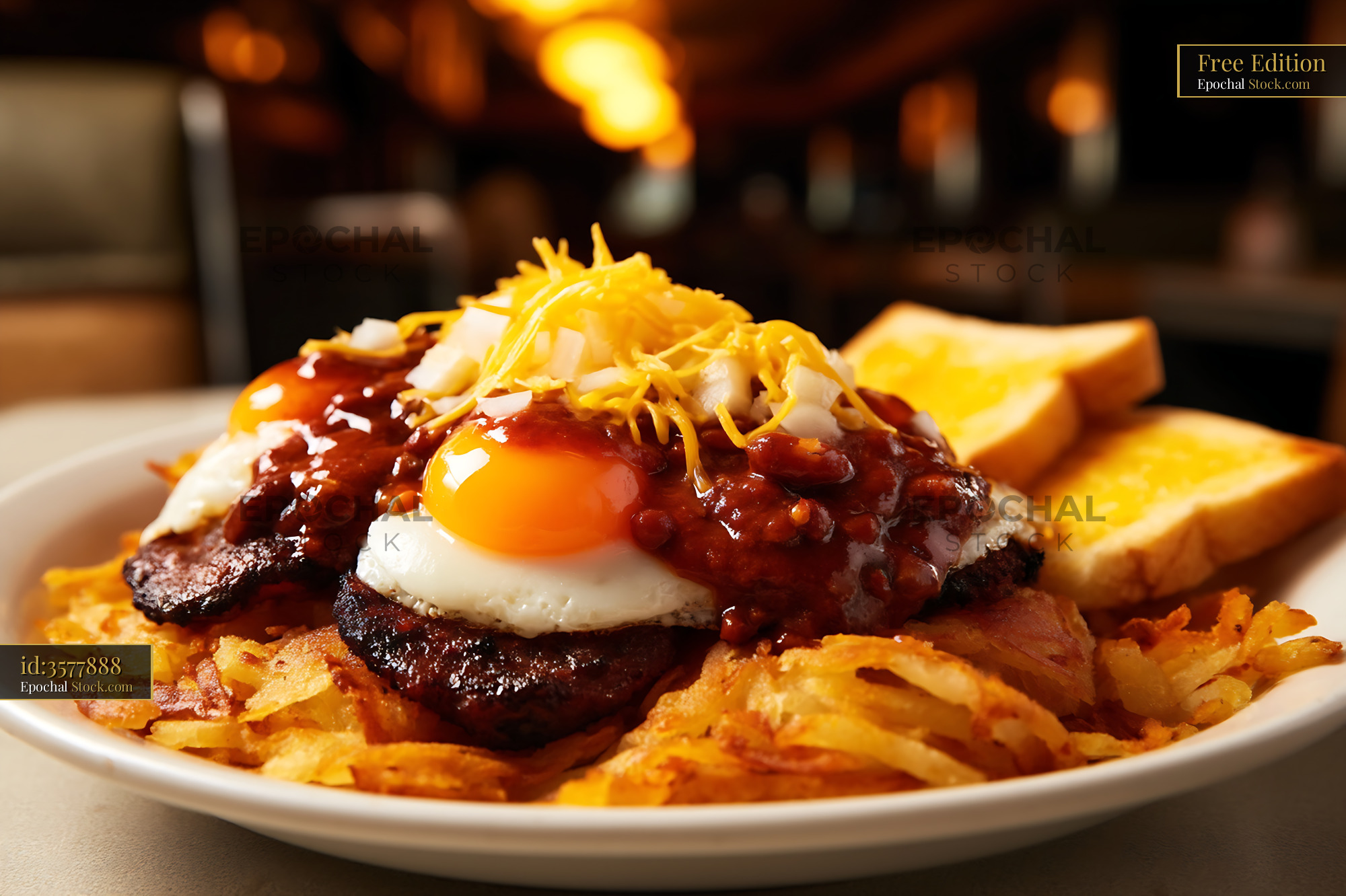 St. Louis Slinger with Crispy Fries - stock photo