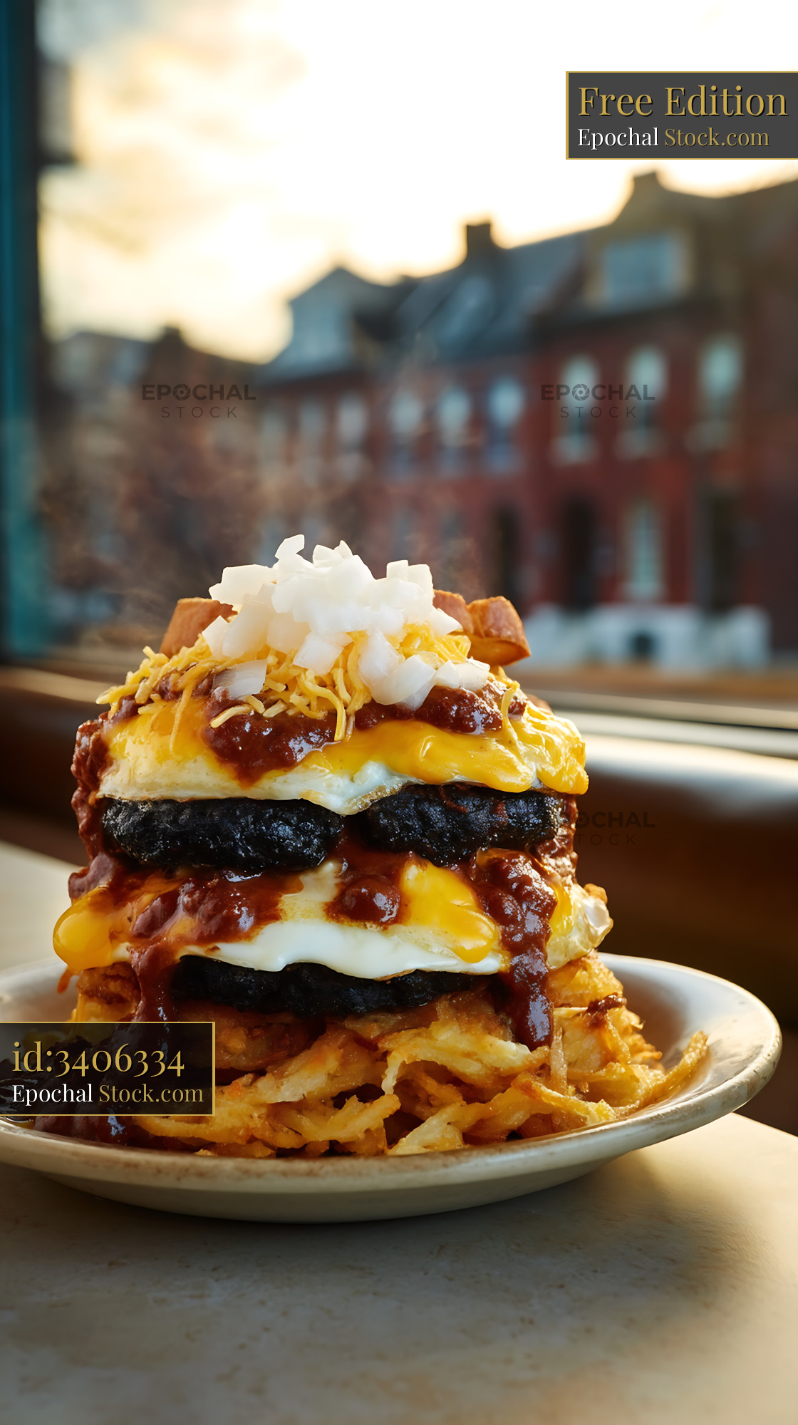 St. Louis Slinger Stack with Hash Brown - stock photo