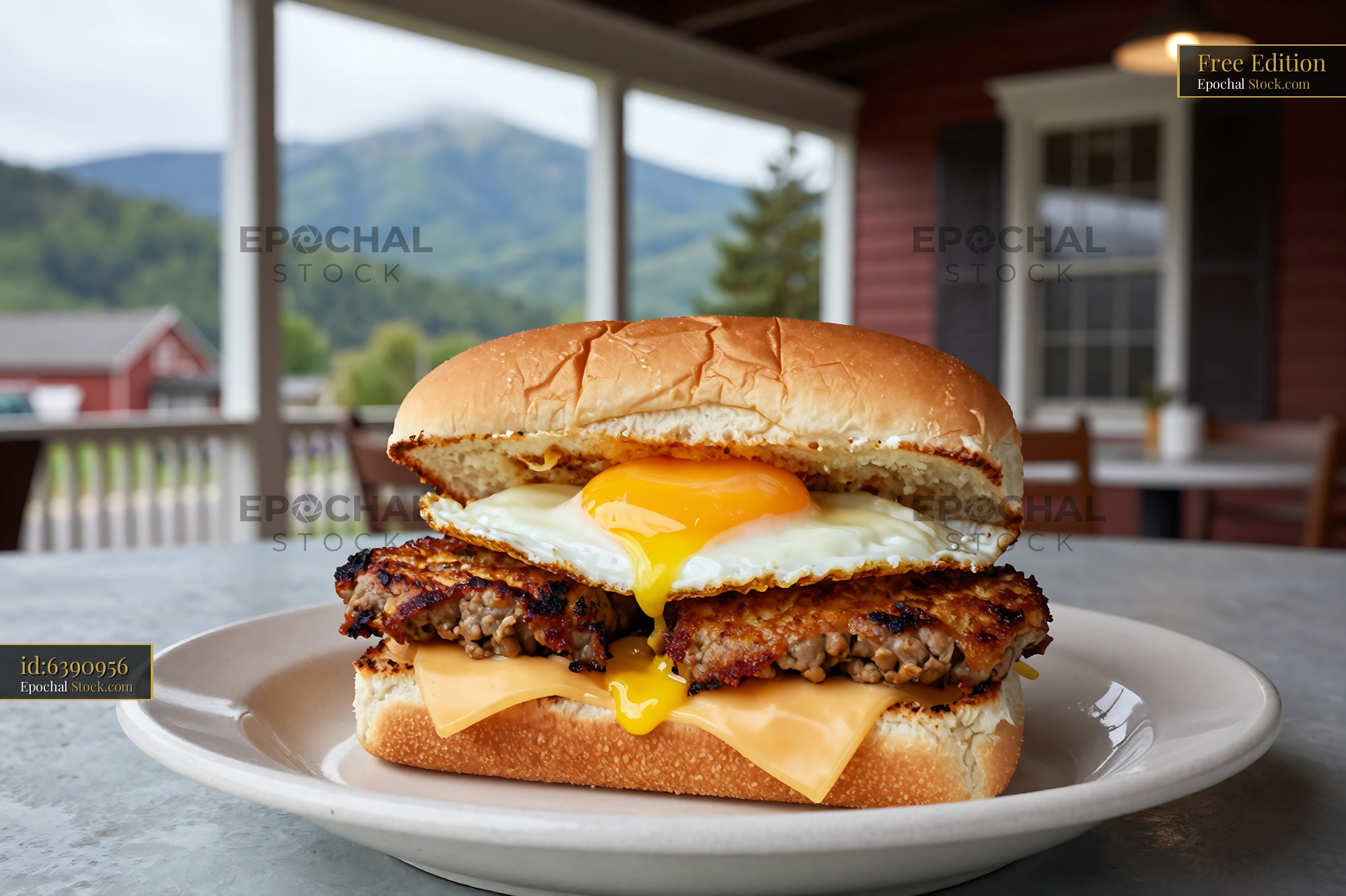 Livermush Sandwich with Fried Egg Mountain View - stock photo
