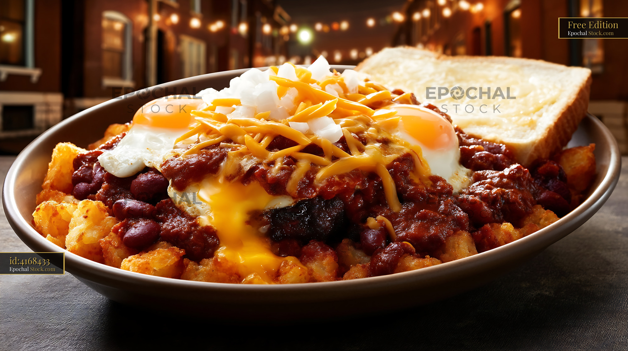St. Louis Slinger: Eggs, Cheese & Hash Brown Base - stock photo