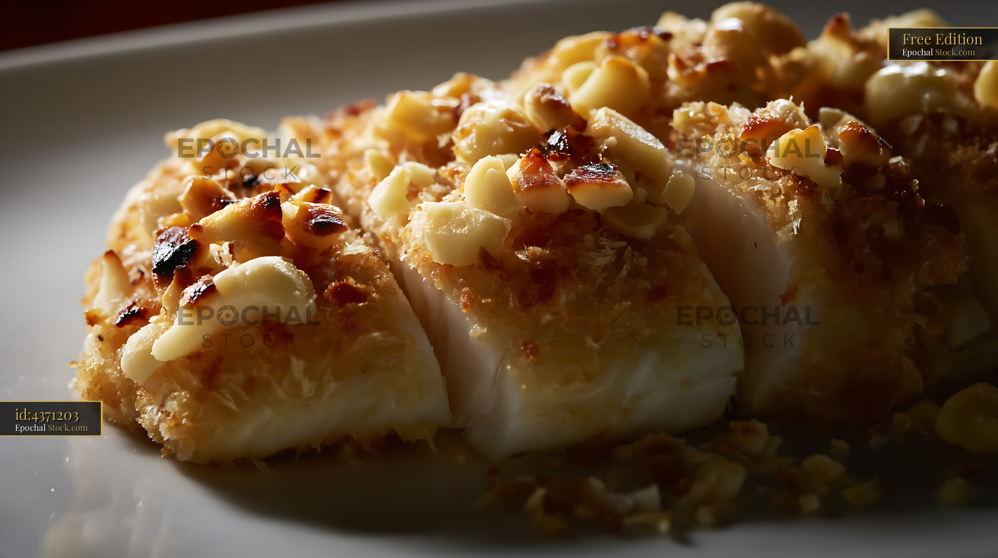 Macadamia Crusted Fish Fillet Fine Dining - stock photo