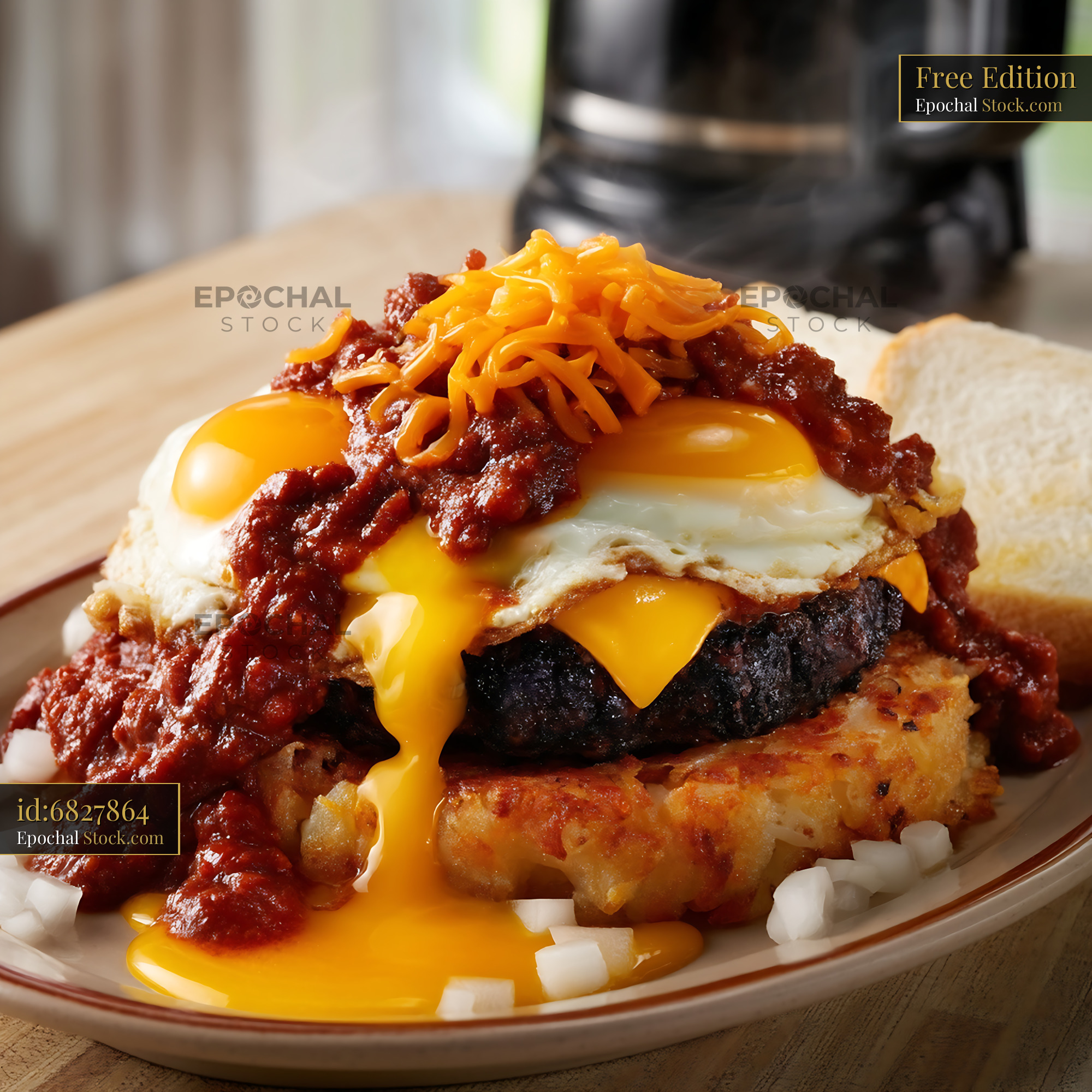 St. Louis Slinger with Runny Yolk Eggs - stock photo